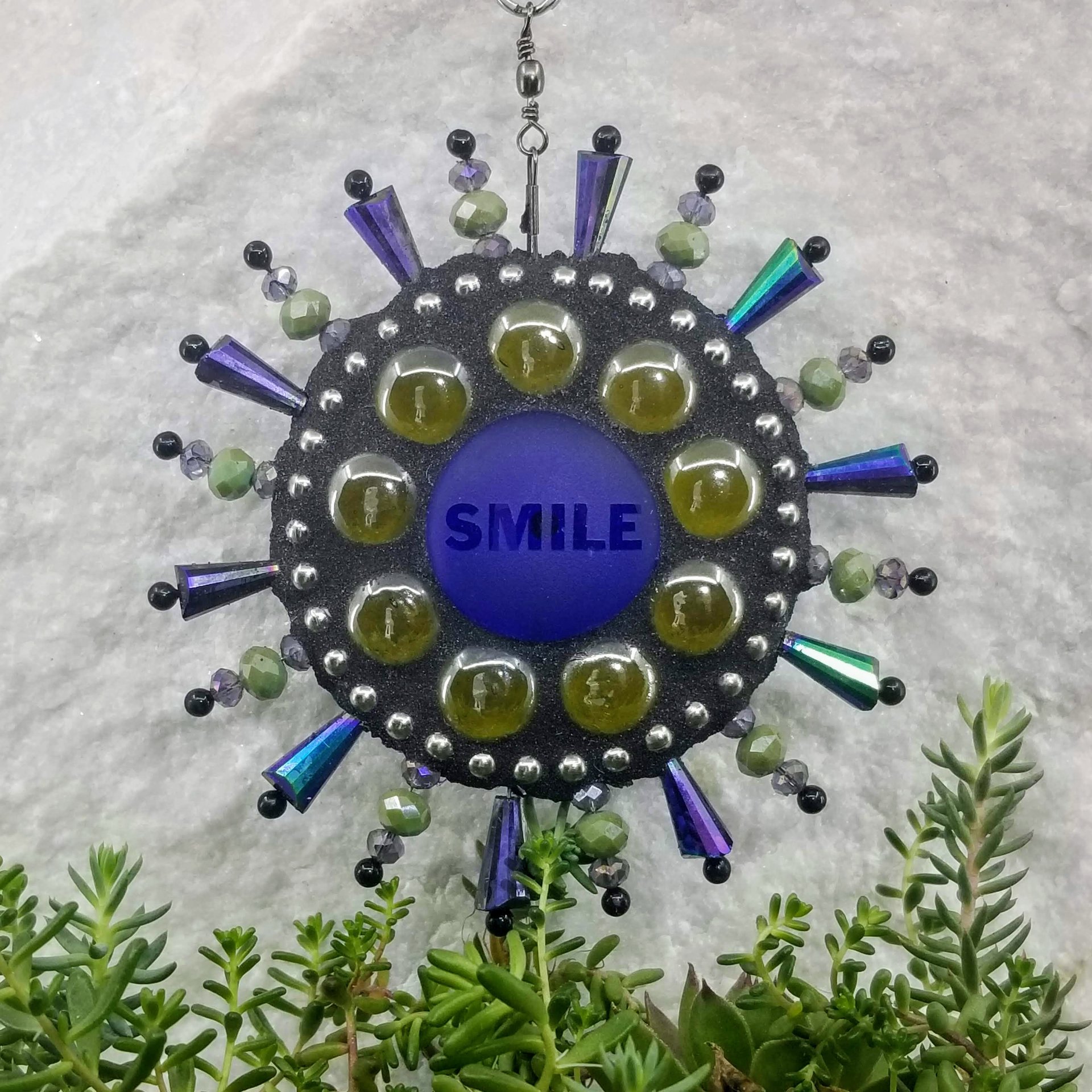 Smile Mosaic Garden Wind Spinner, Home and Garden Decor, Gardening Gift, Suncatcher,