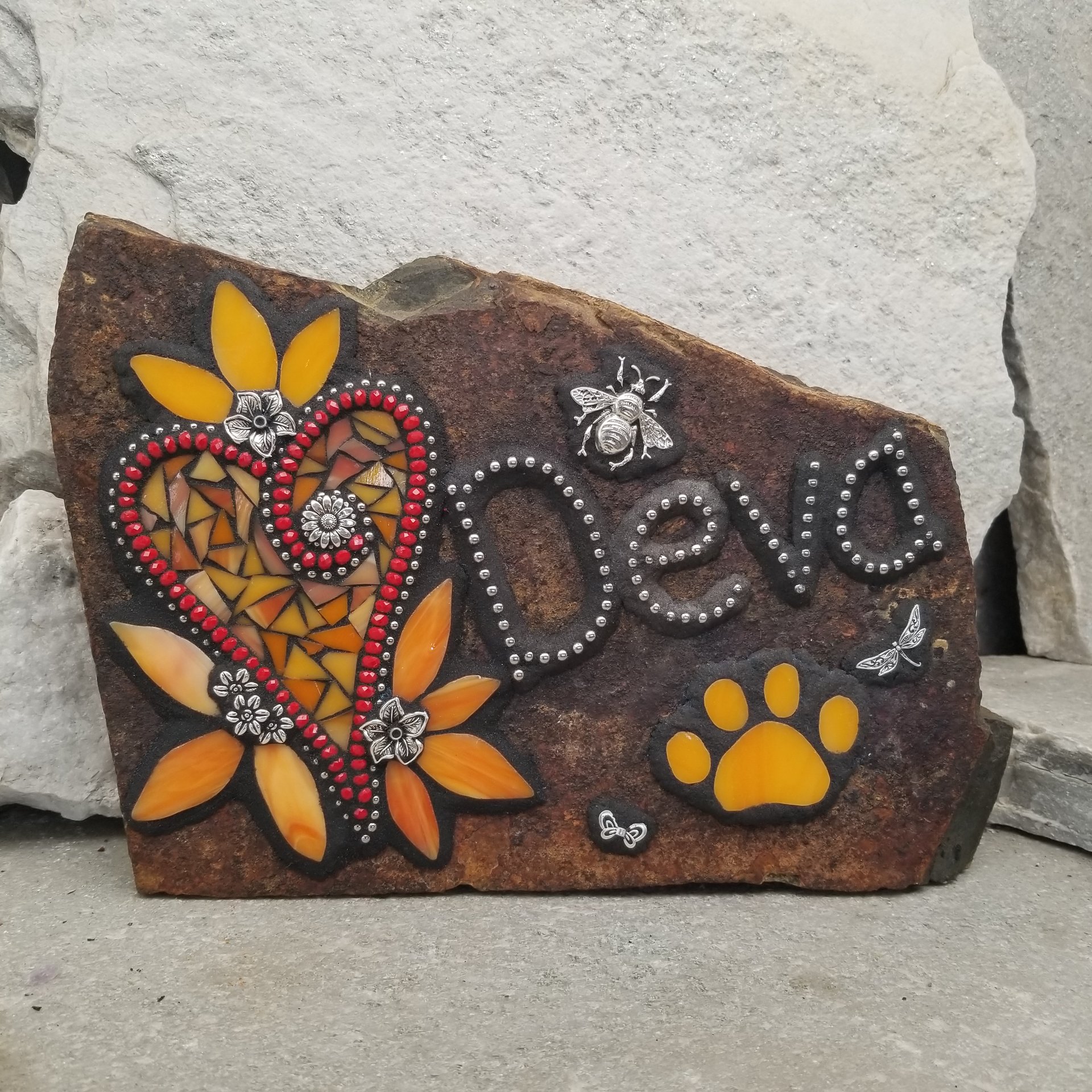 Reserved for Leslie, Garden Stone, Pet Memorial, Garden Decor'