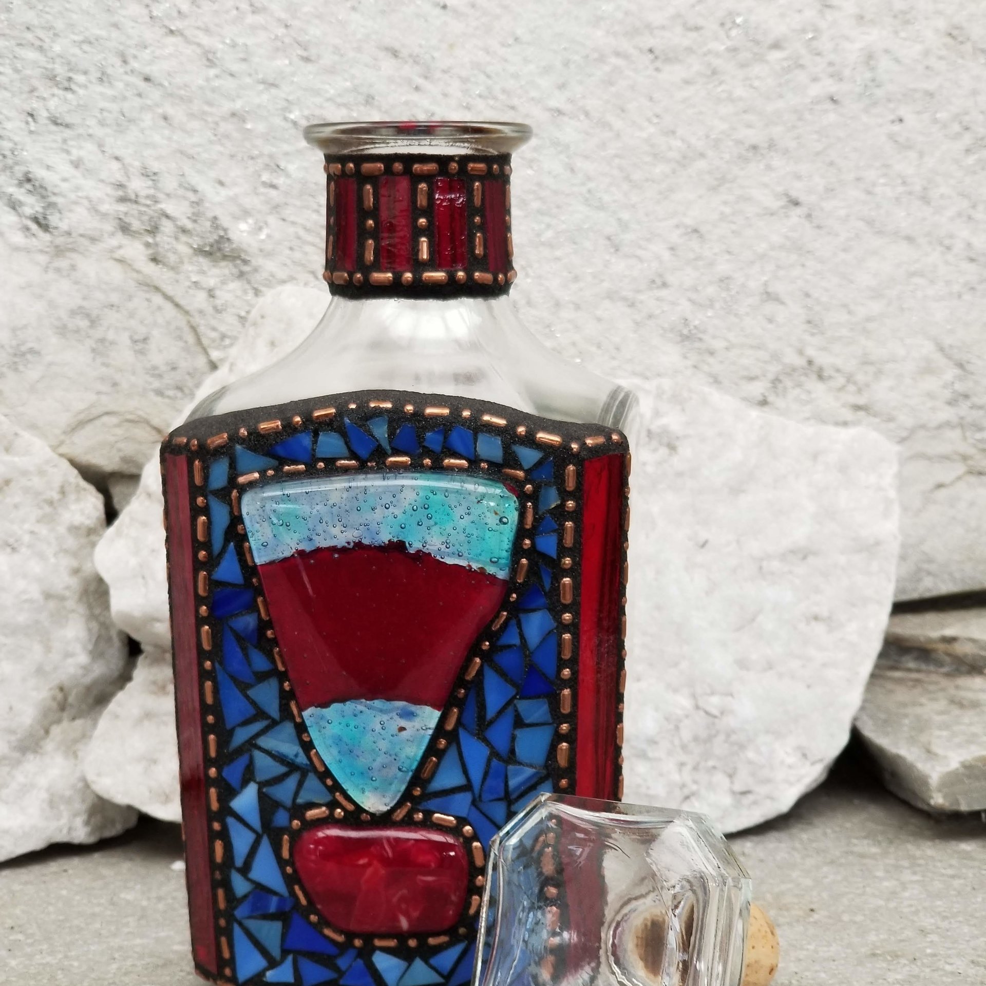 Mosaic Liquor Bottle “Cutty” Up-cycled Decanter