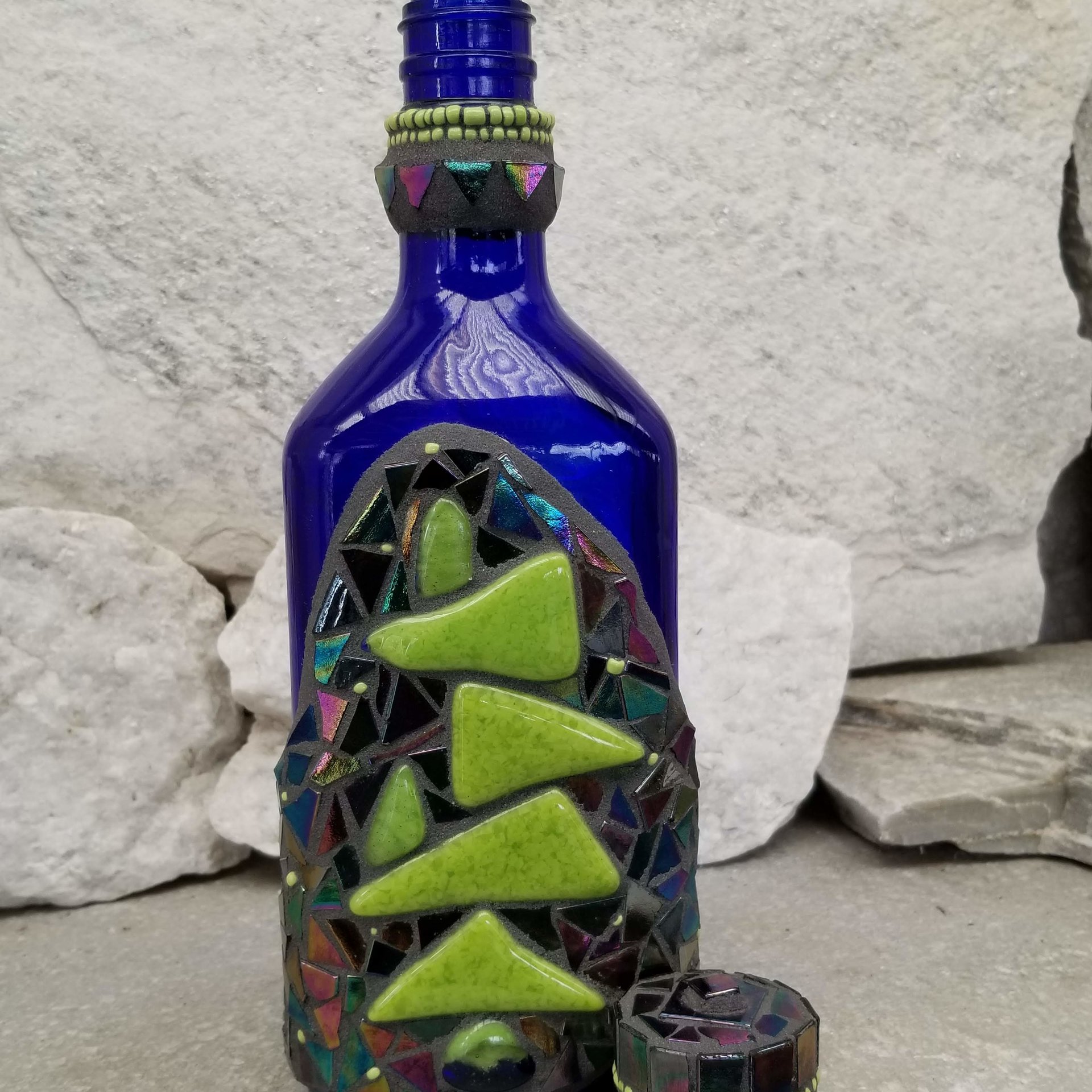 Mosaic Liquor Bottle "In Balance 2” Up-cycled Decanter