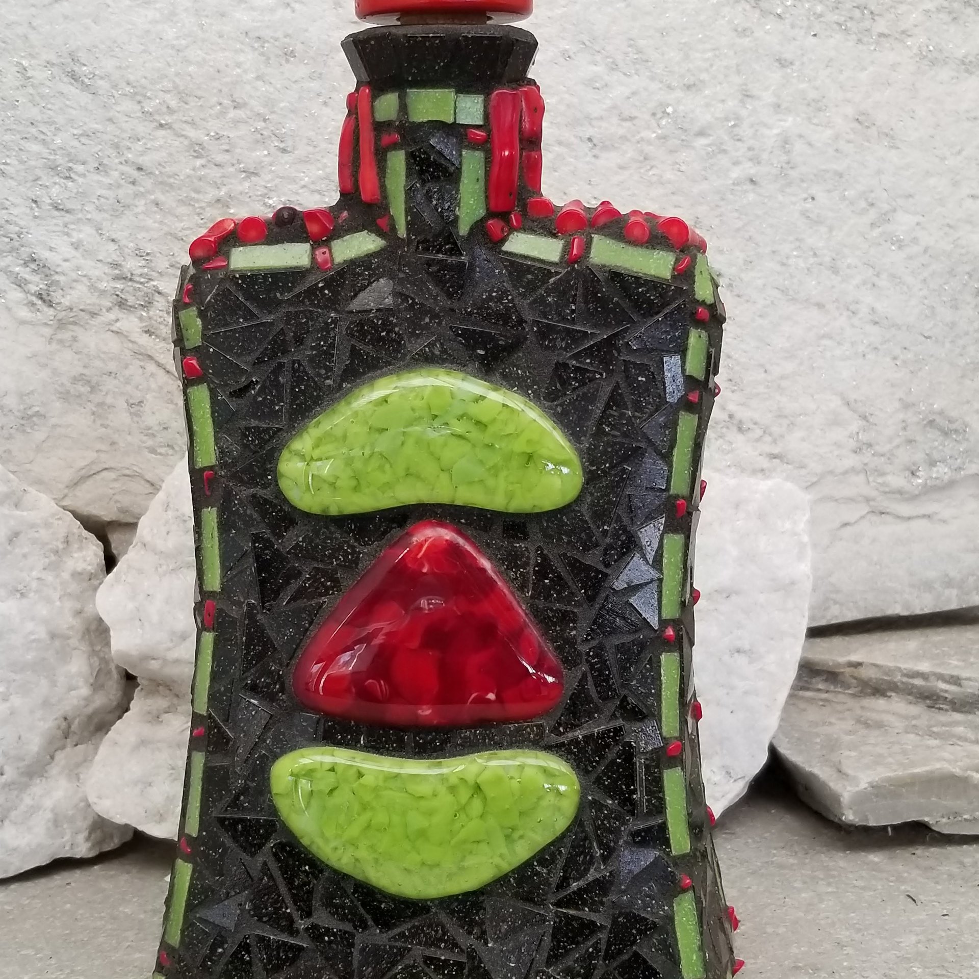 Mosaic Liquor Bottle "In Balance” Up-cycled Decanter