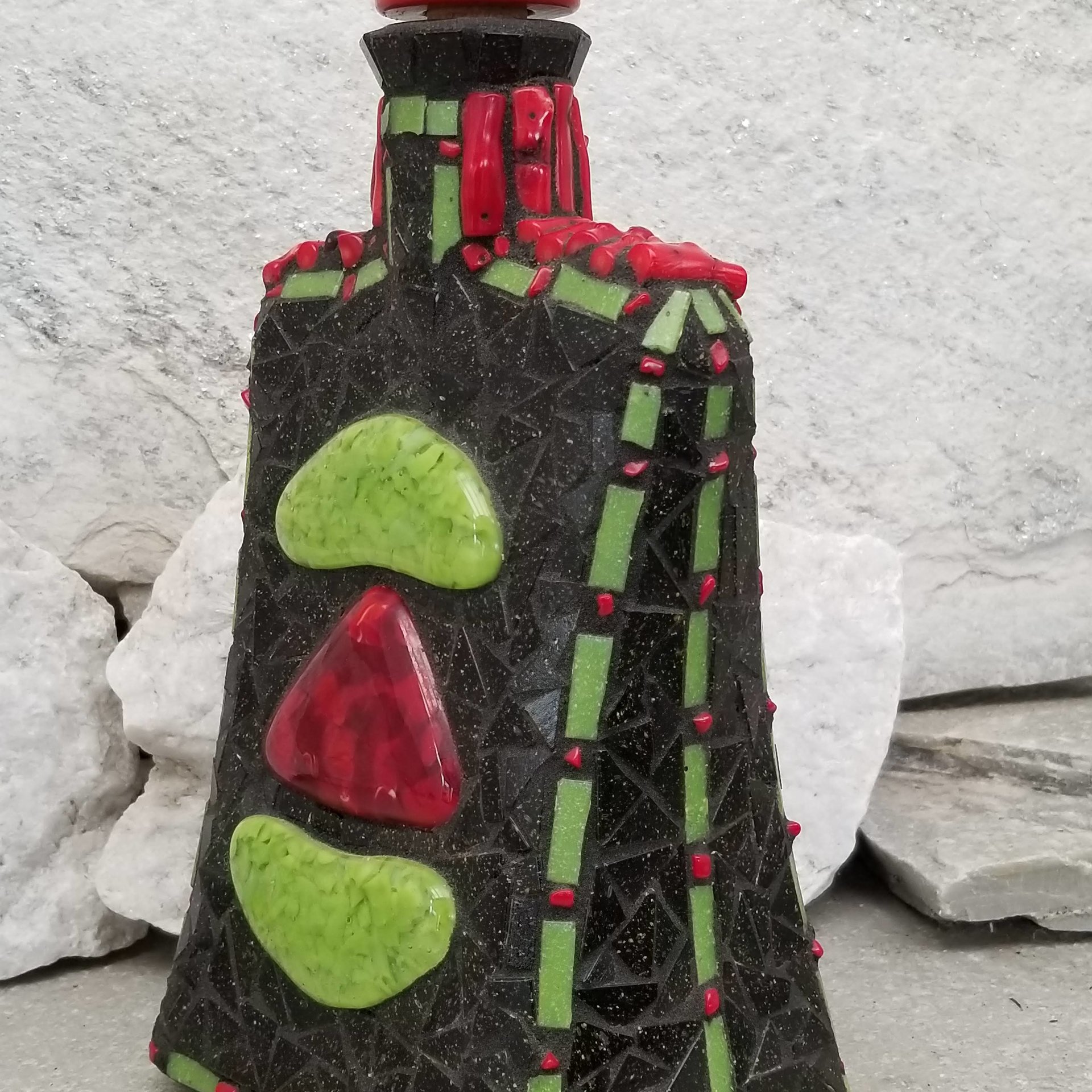 Mosaic Liquor Bottle "In Balance” Up-cycled Decanter