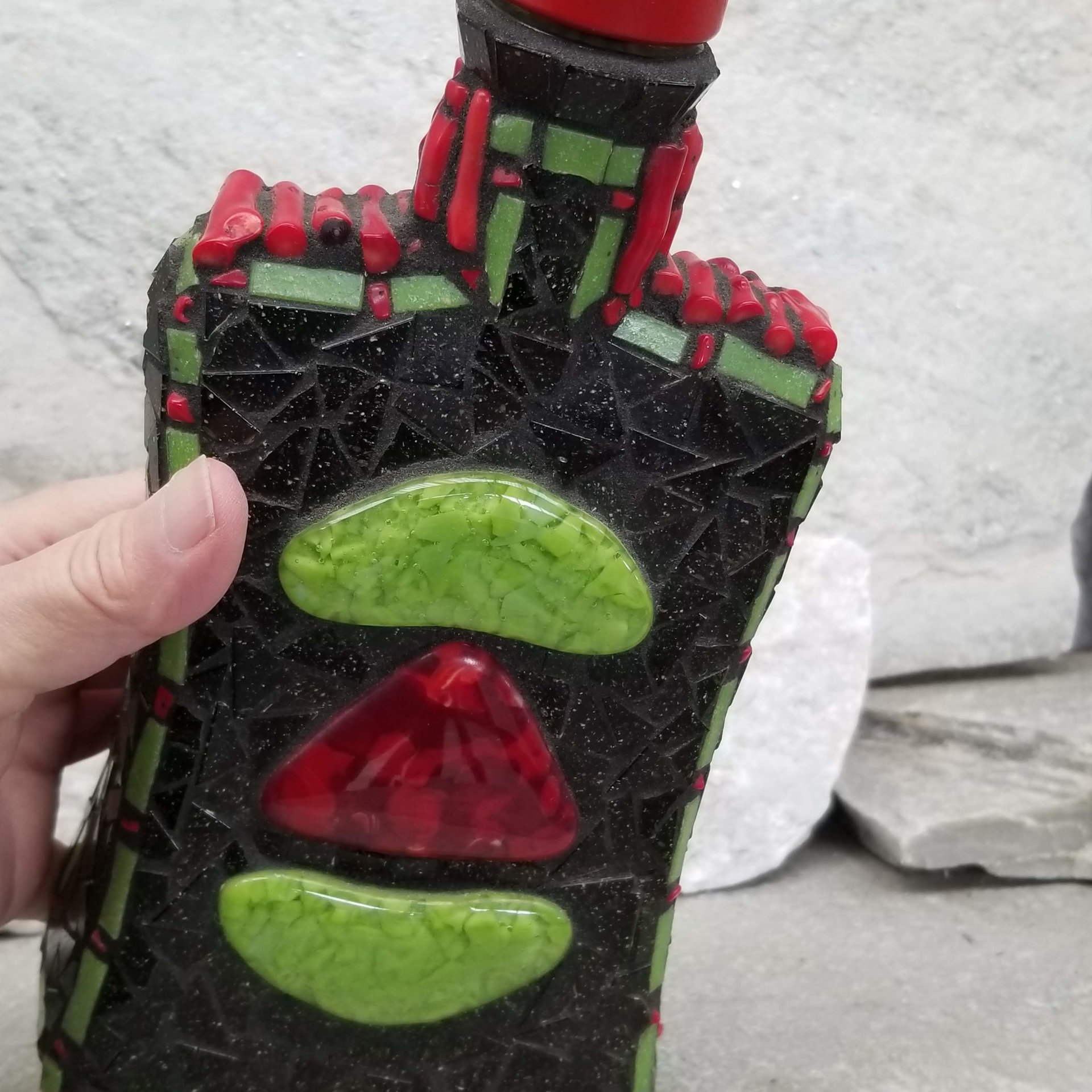 Mosaic Liquor Bottle "In Balance” Up-cycled Decanter