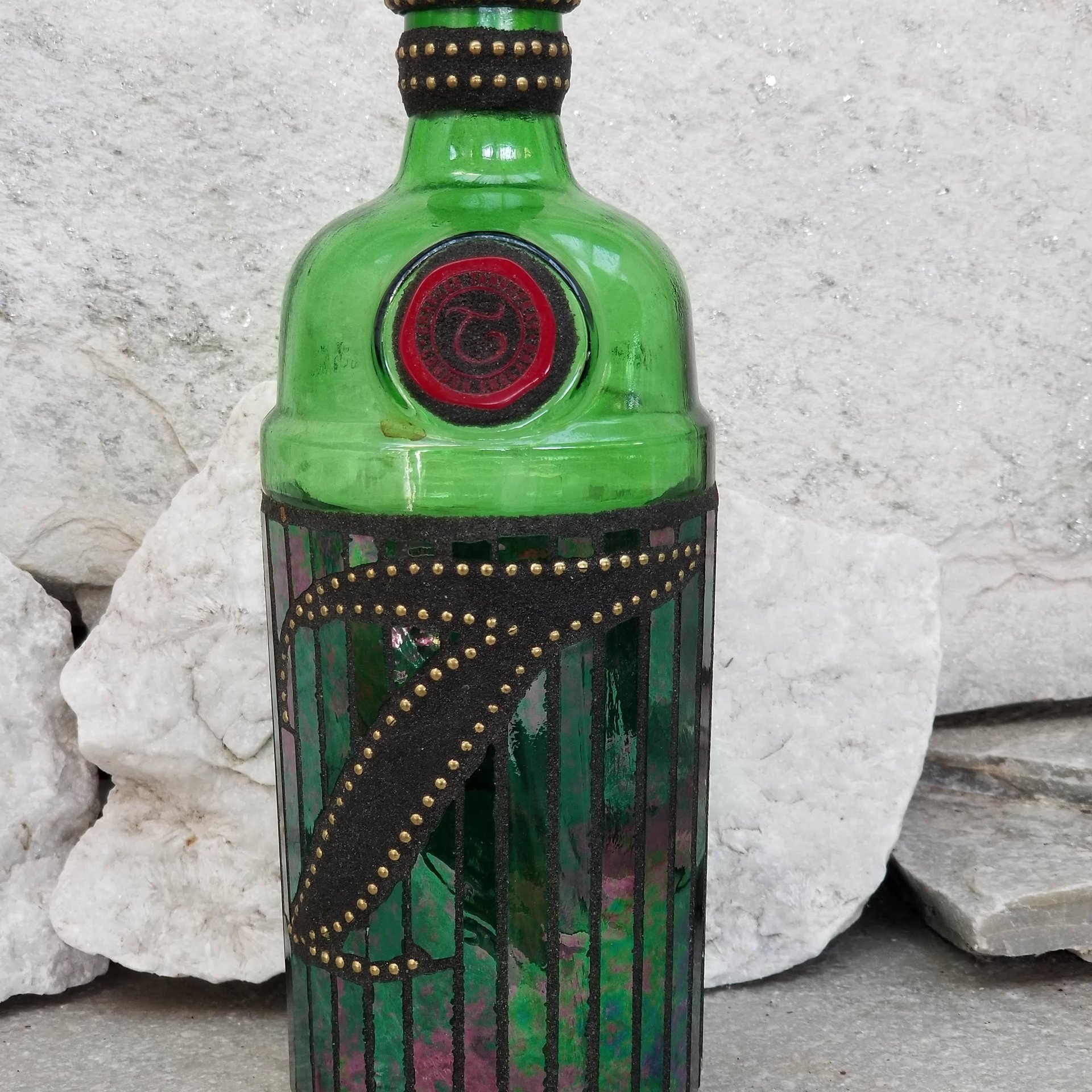 Mosaic Liquor Bottle “Tanquery” Up-cycled Decanter