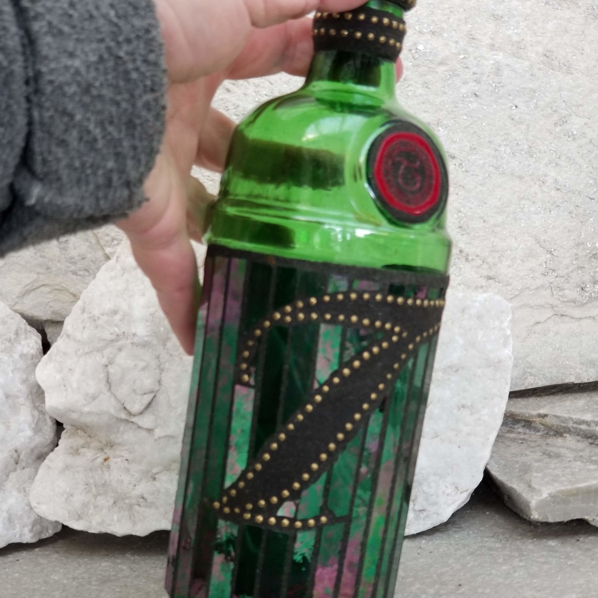 Mosaic Liquor Bottle “Tanquery” Up-cycled Decanter