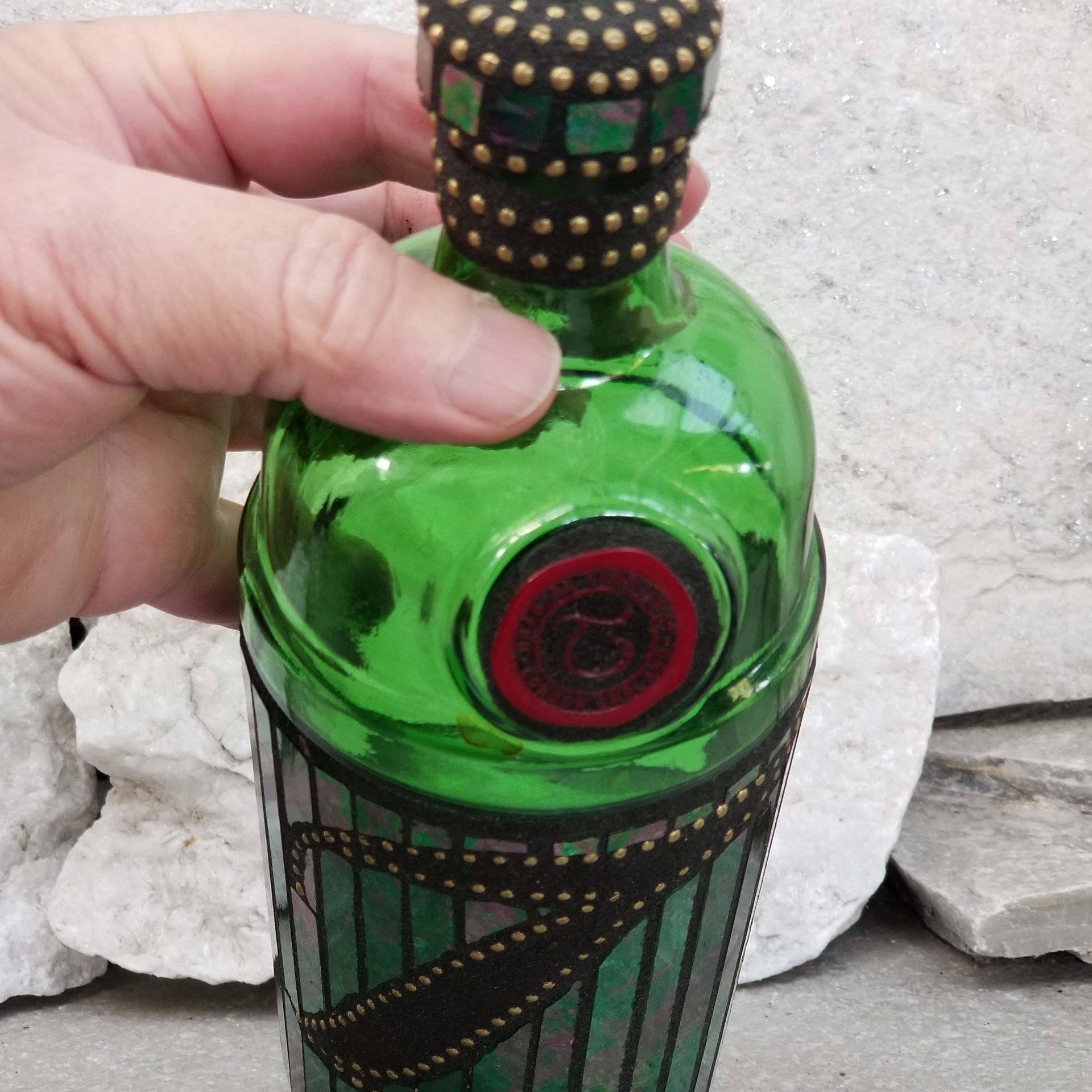 Mosaic Liquor Bottle “Tanquery” Up-cycled Decanter