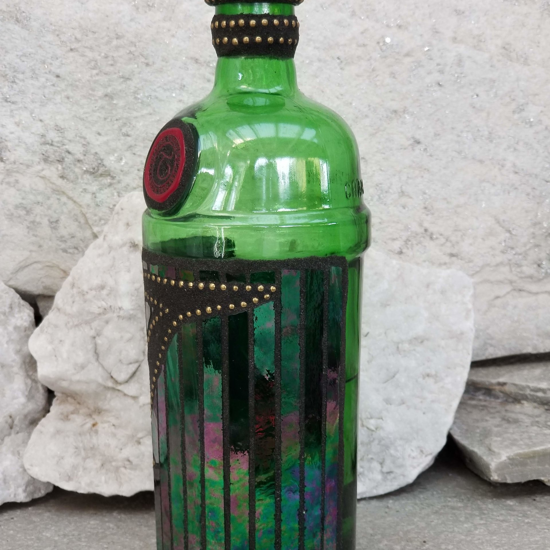 Mosaic Liquor Bottle “Tanquery” Up-cycled Decanter