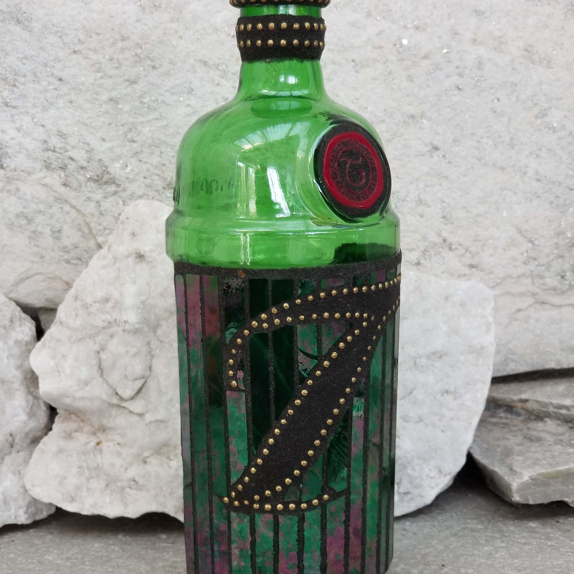 Mosaic Liquor Bottle “Tanquery” Up-cycled Decanter