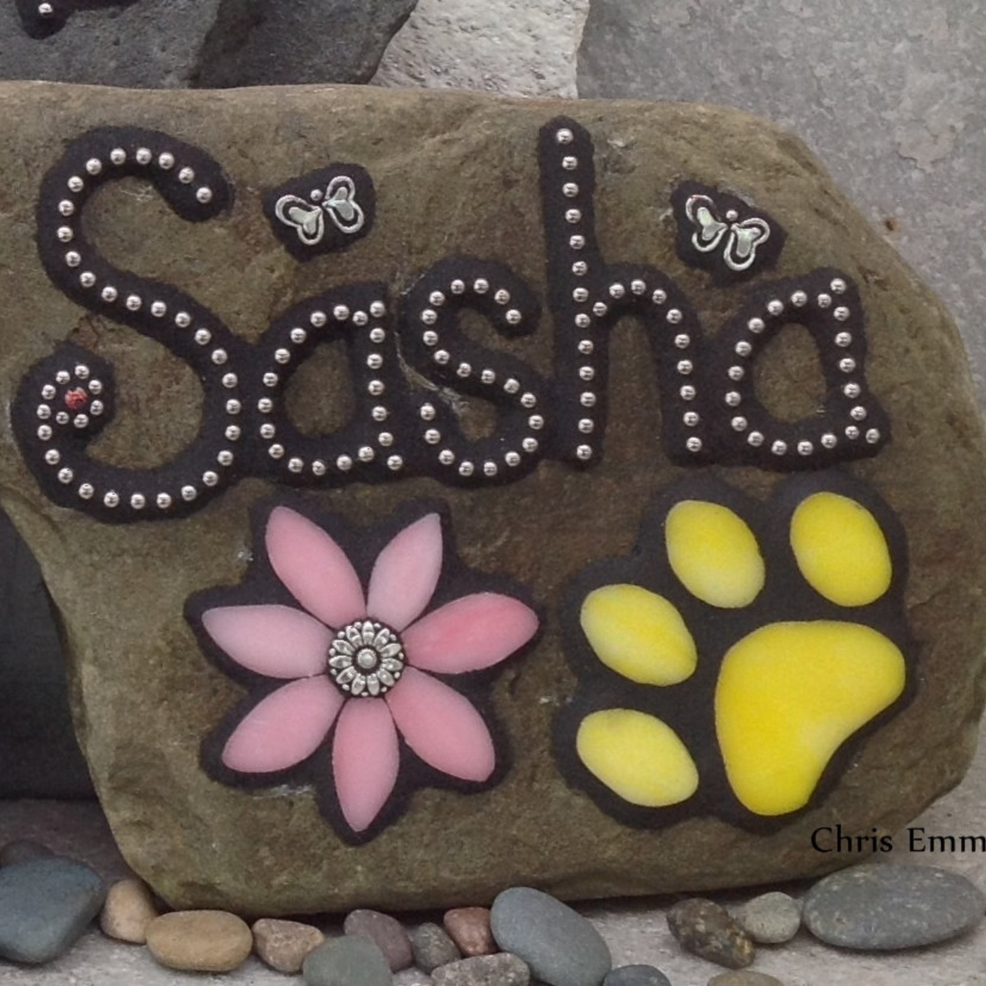 Smaller Pet Memorial Garden Stones - Mosaic Custom Order