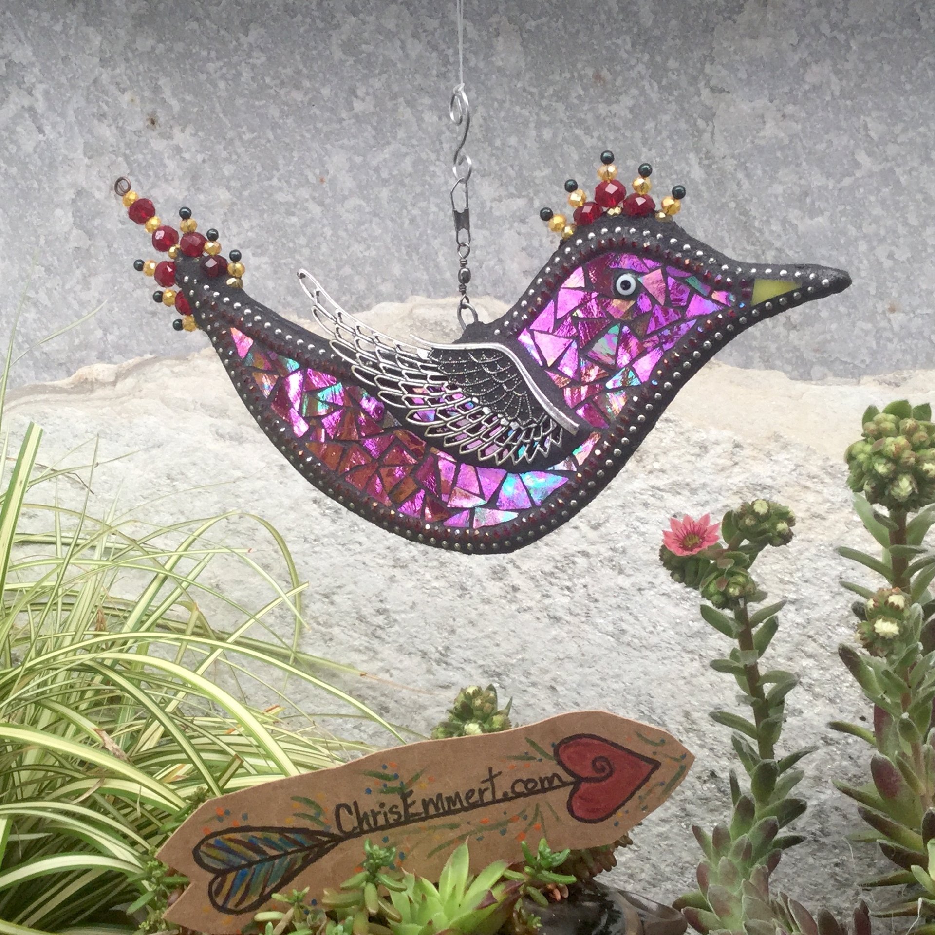 Red Bird Garden Spinner, Home Decor, Garden Decor, Gardening Gift,