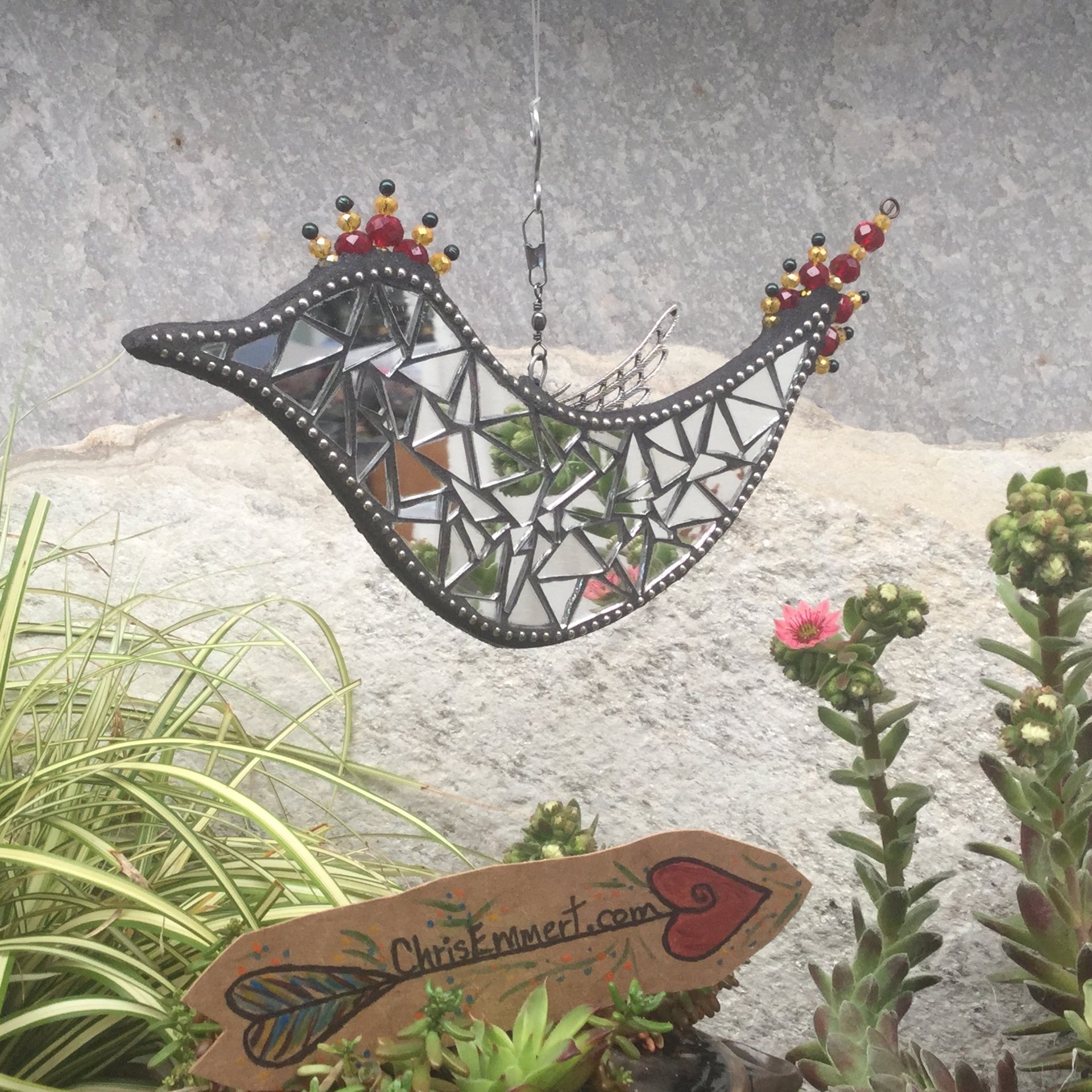 Red Bird Garden Spinner, Home Decor, Garden Decor, Gardening Gift,