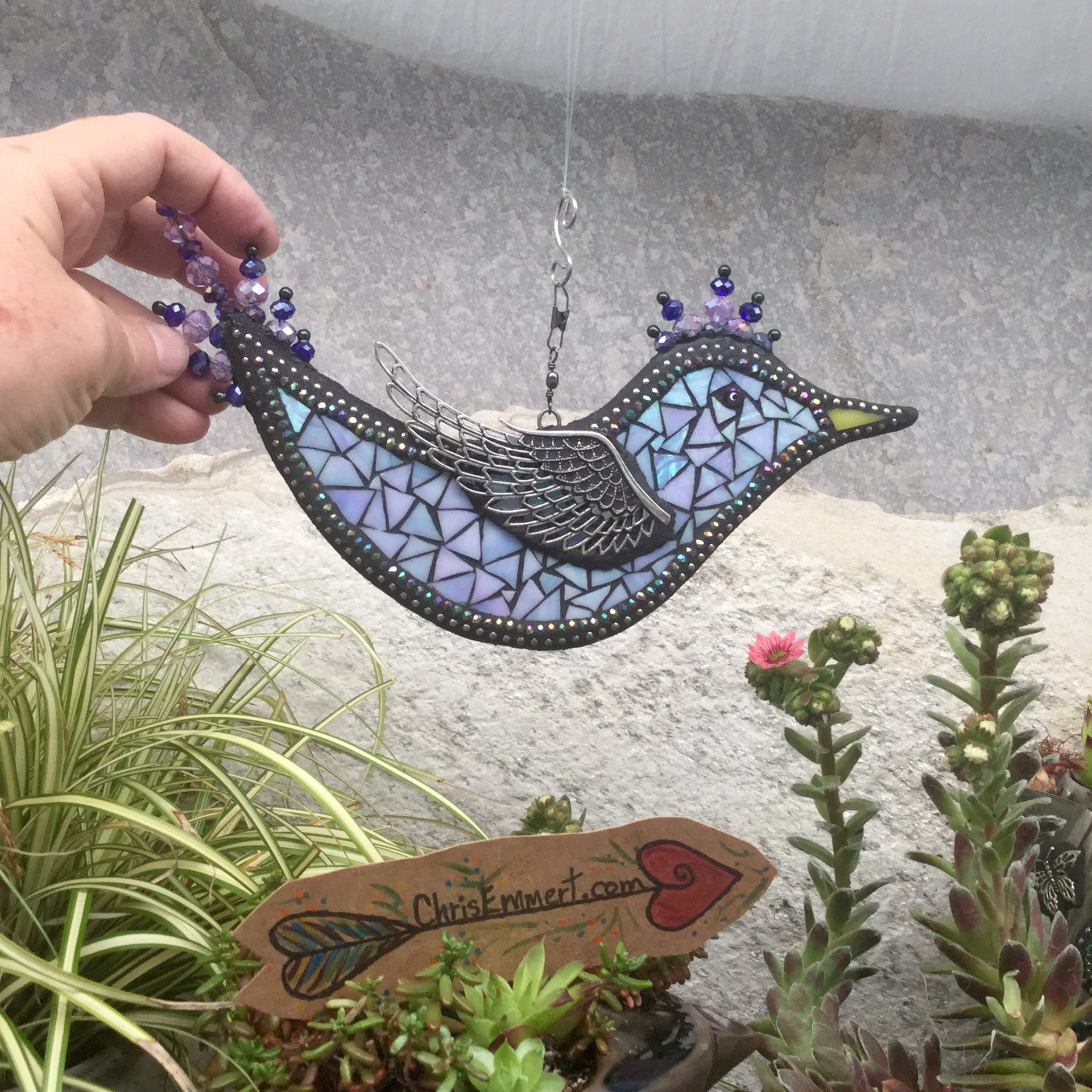 Lavender Bird Garden Spinner, Home Decor, Garden Decor, Gardening Gift,