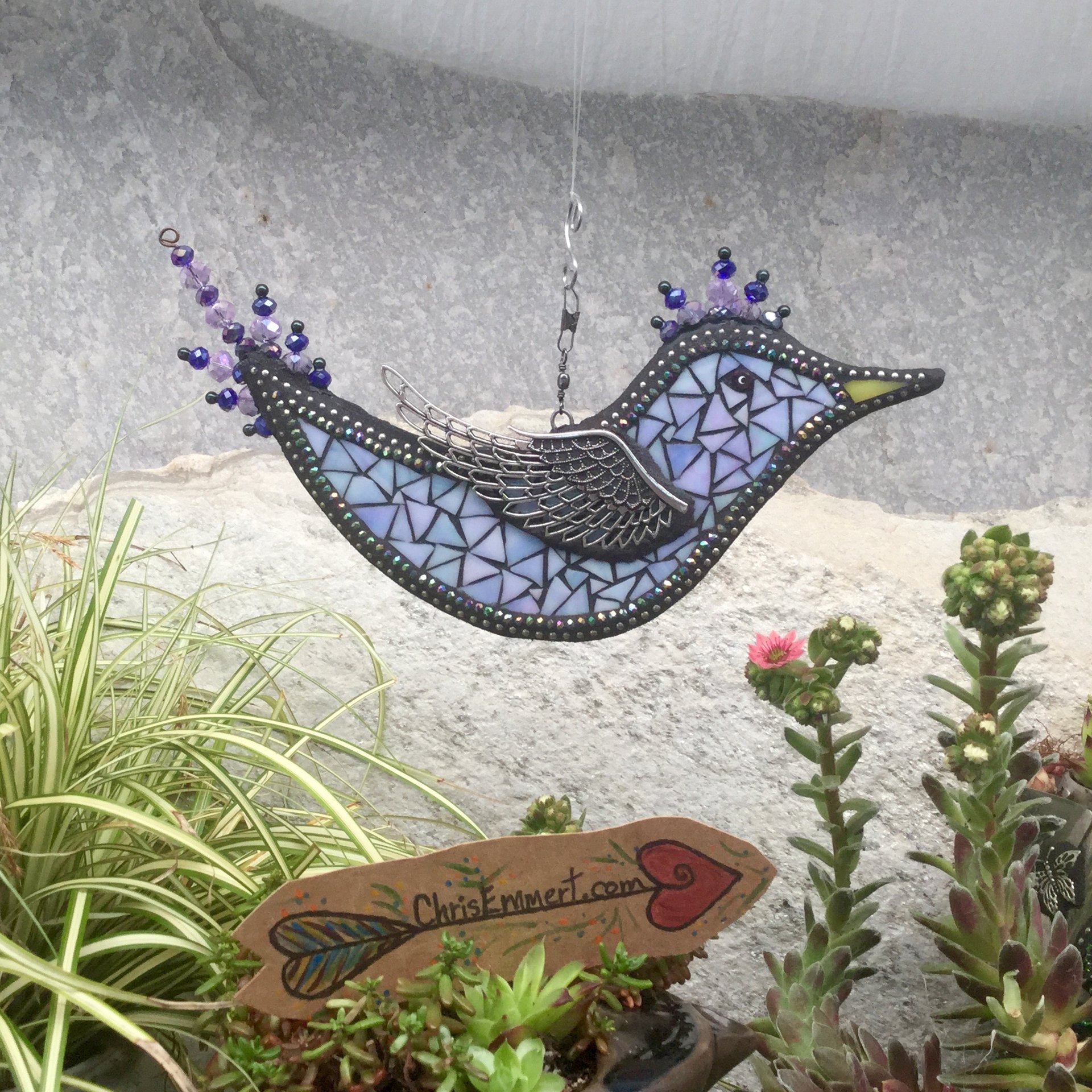 Lavender Bird Garden Spinner, Home Decor, Garden Decor, Gardening Gift,