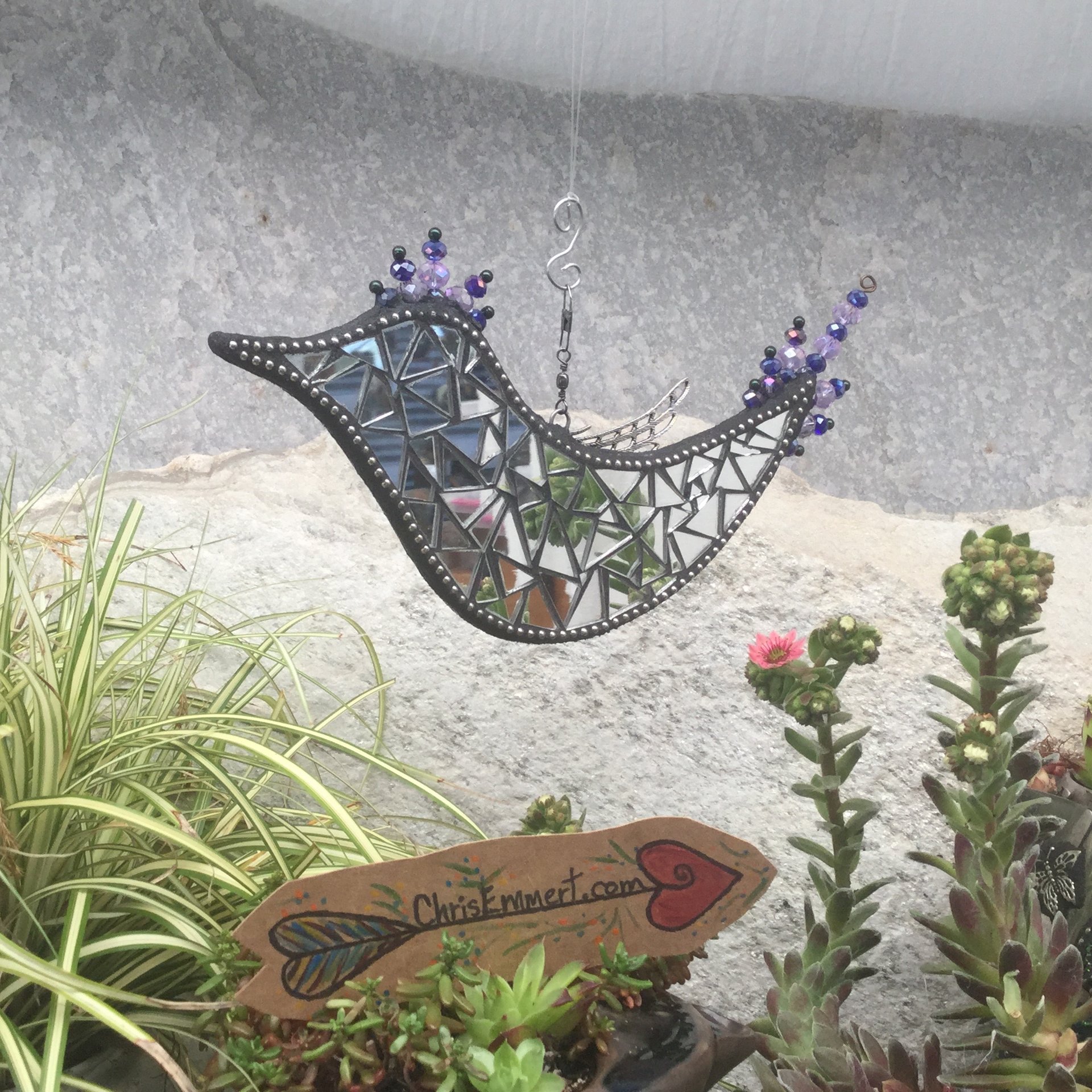 Lavender Bird Garden Spinner, Home Decor, Garden Decor, Gardening Gift,