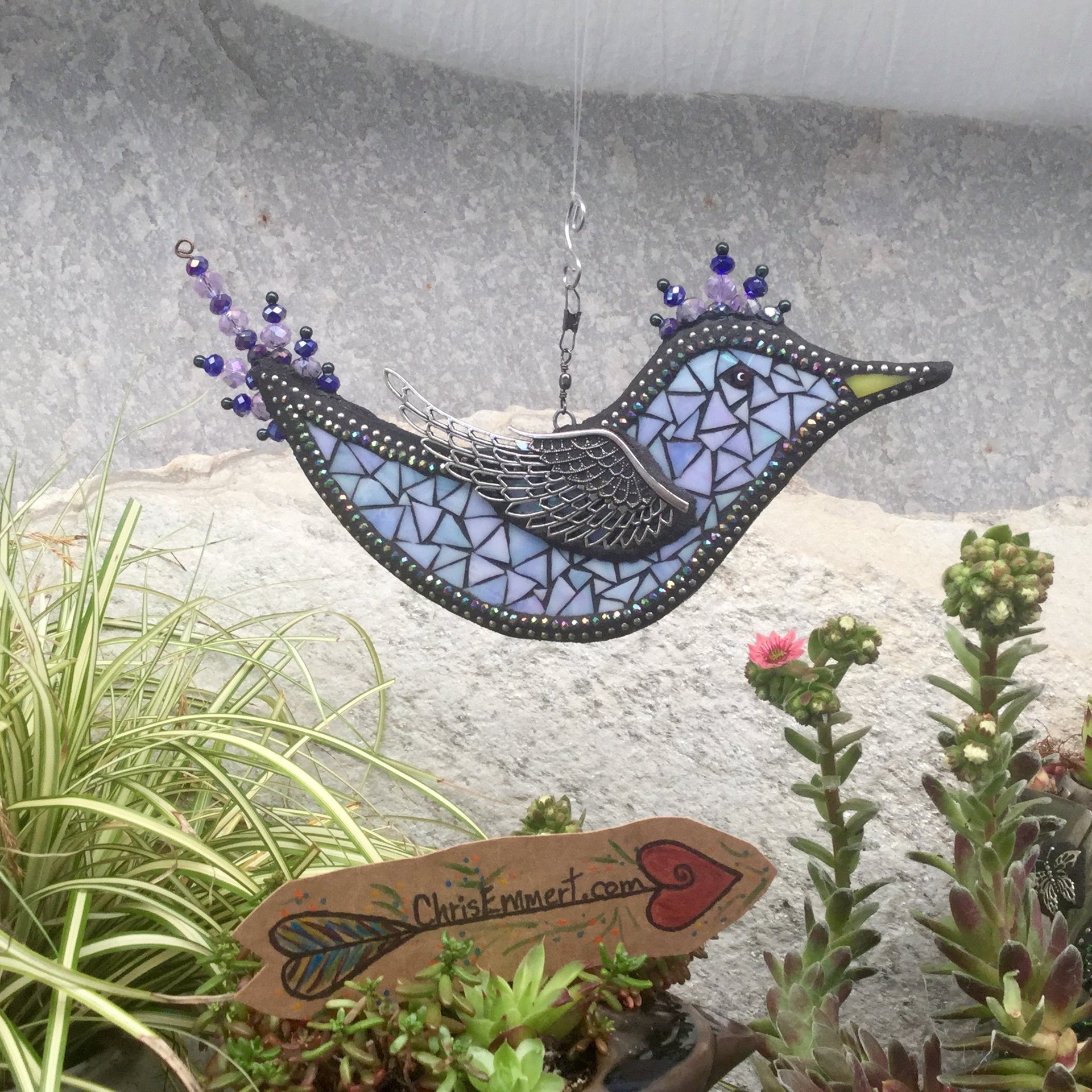 Lavender Bird Garden Spinner, Home Decor, Garden Decor, Gardening Gift,