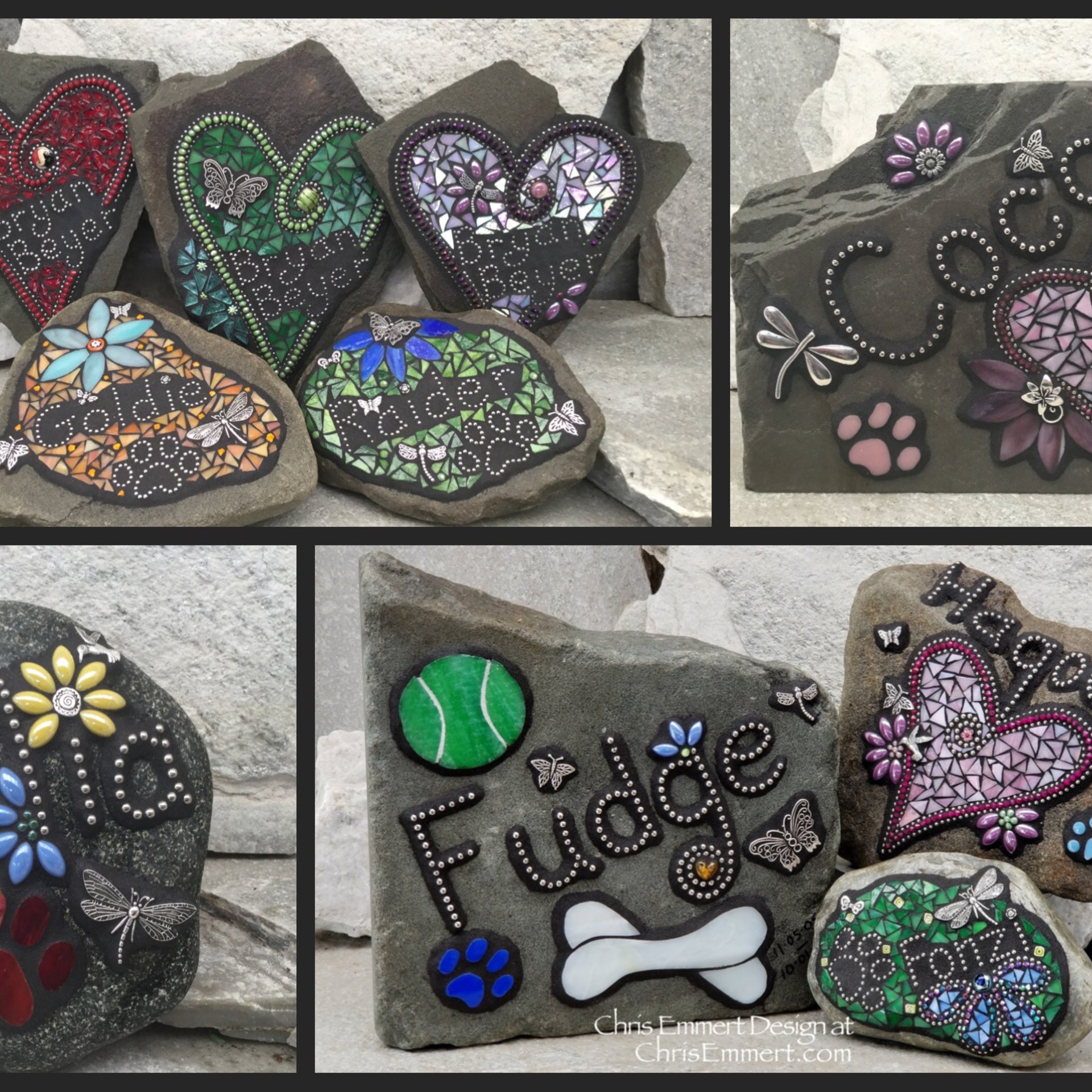 Custom Pet Memorial Shrine, Garden Stones - Mosaic Custom Order