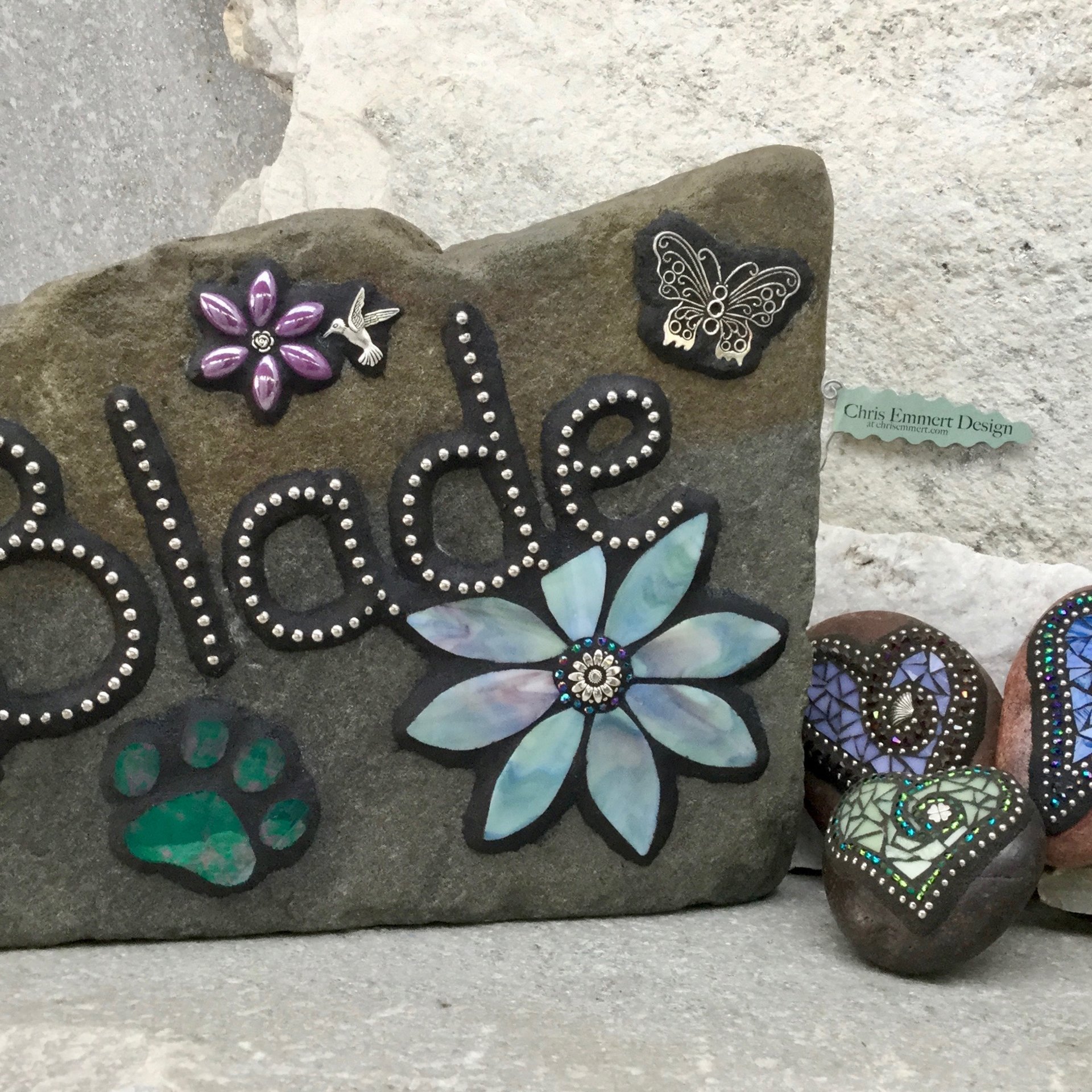 Custom Pet Memorial Shrine, Garden Stones - Mosaic Custom Order