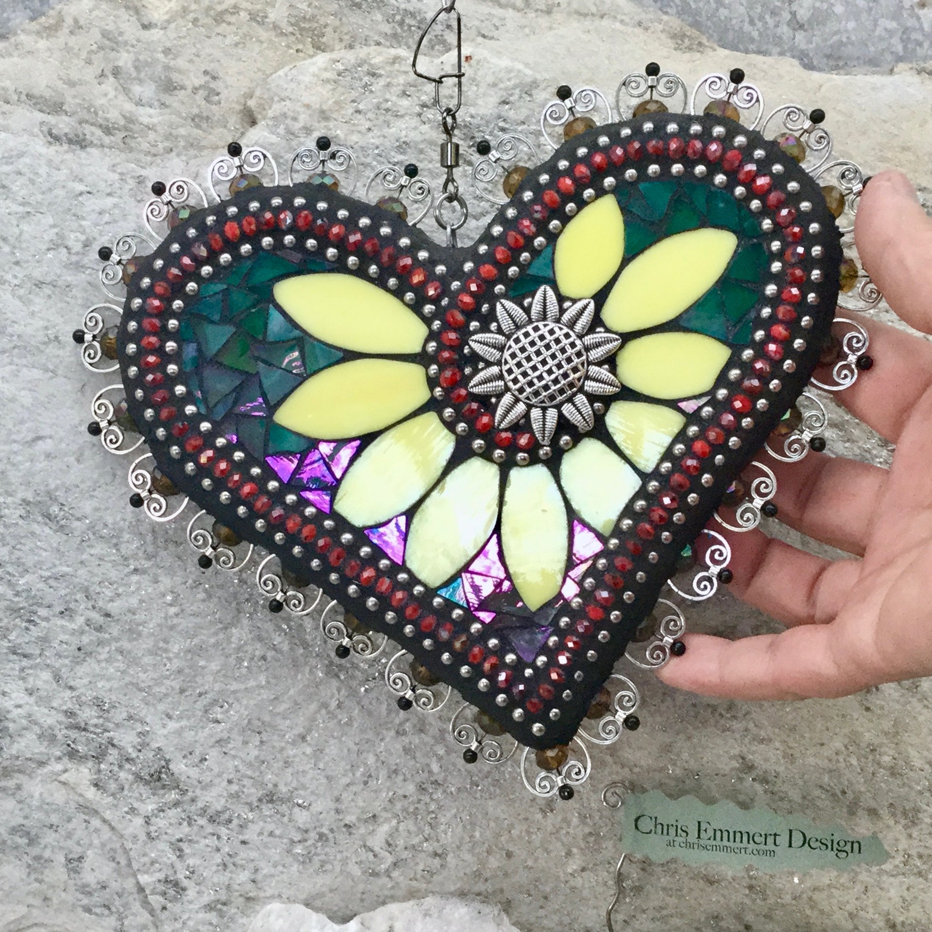 Sunflower Heart Garden Spinner, Home Decor, Garden Decor, Gardening Gift,