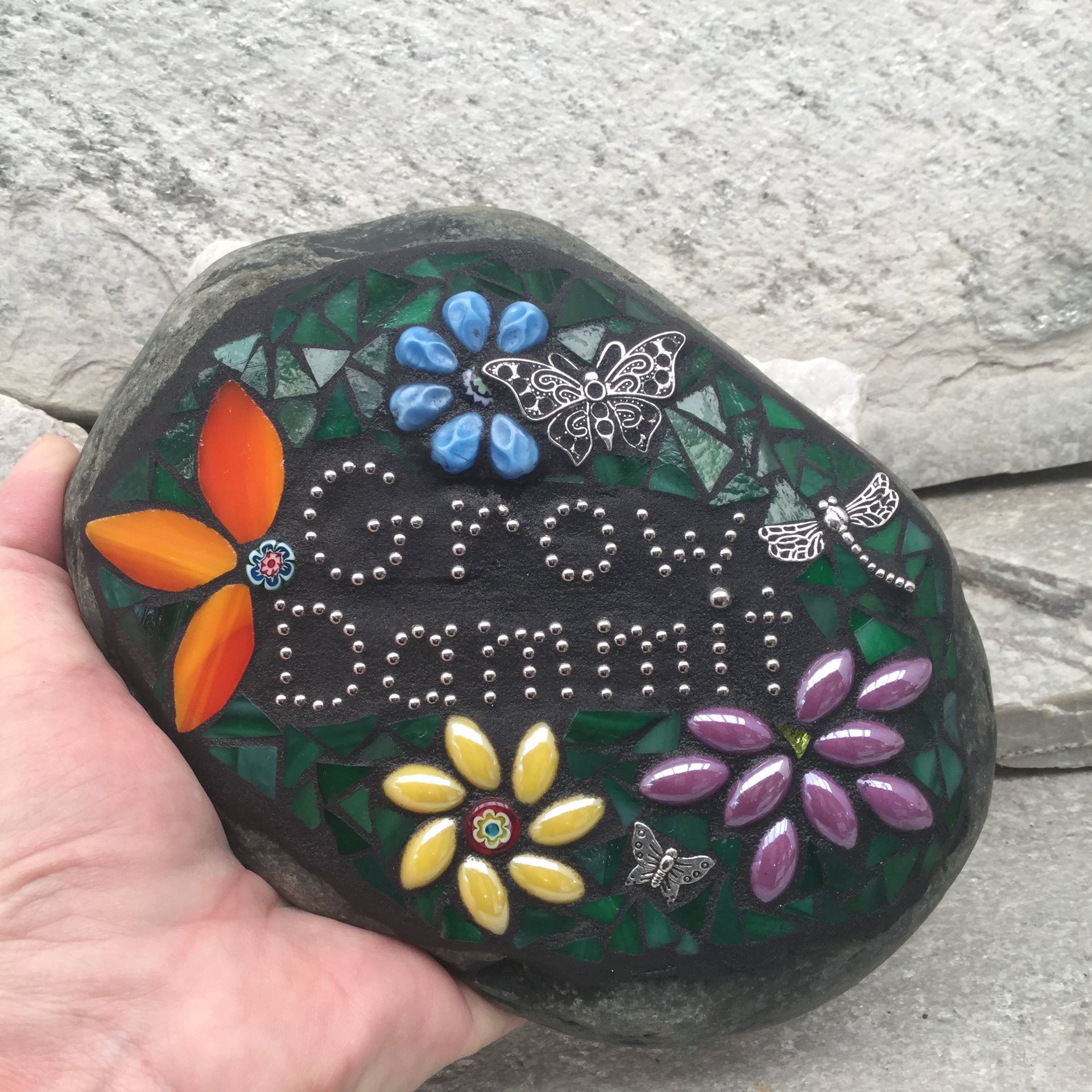 Grow Dammit Garden Stone, Porch Decor, Garden Decor'