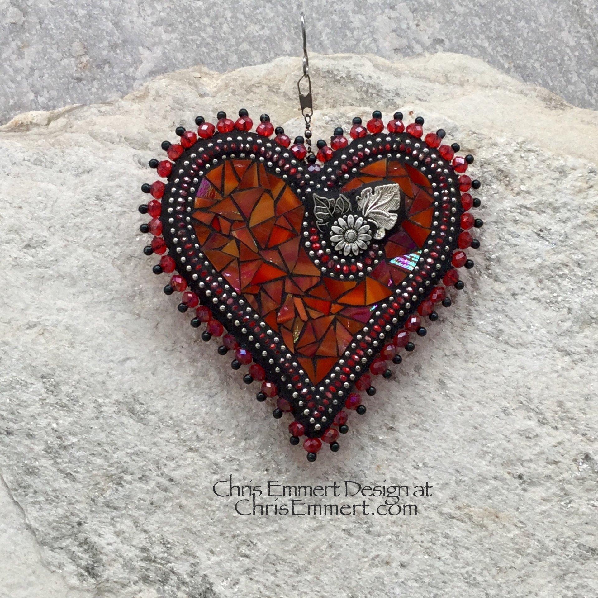 Red Heart Garden Spinner, Home Decor, Garden Decor, Gardening Gift,