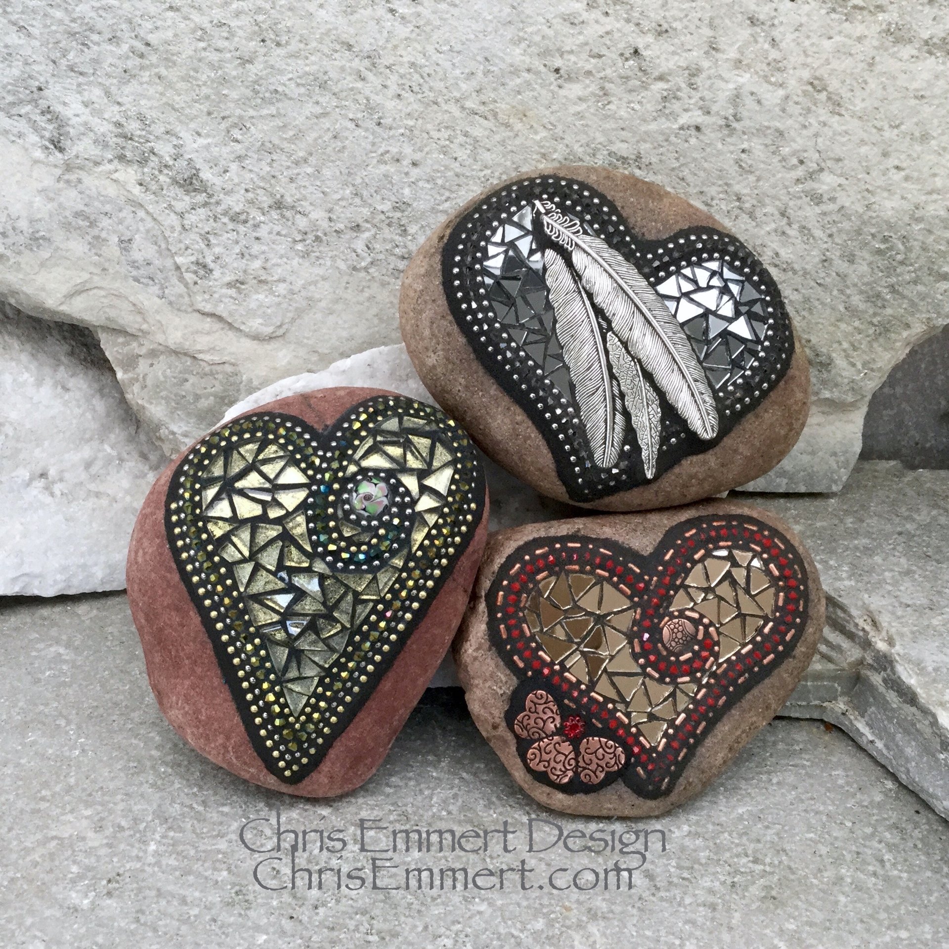 Reserved .....12 Mosaic Hearts, Garden Stone, Mosaic, Garden Decor