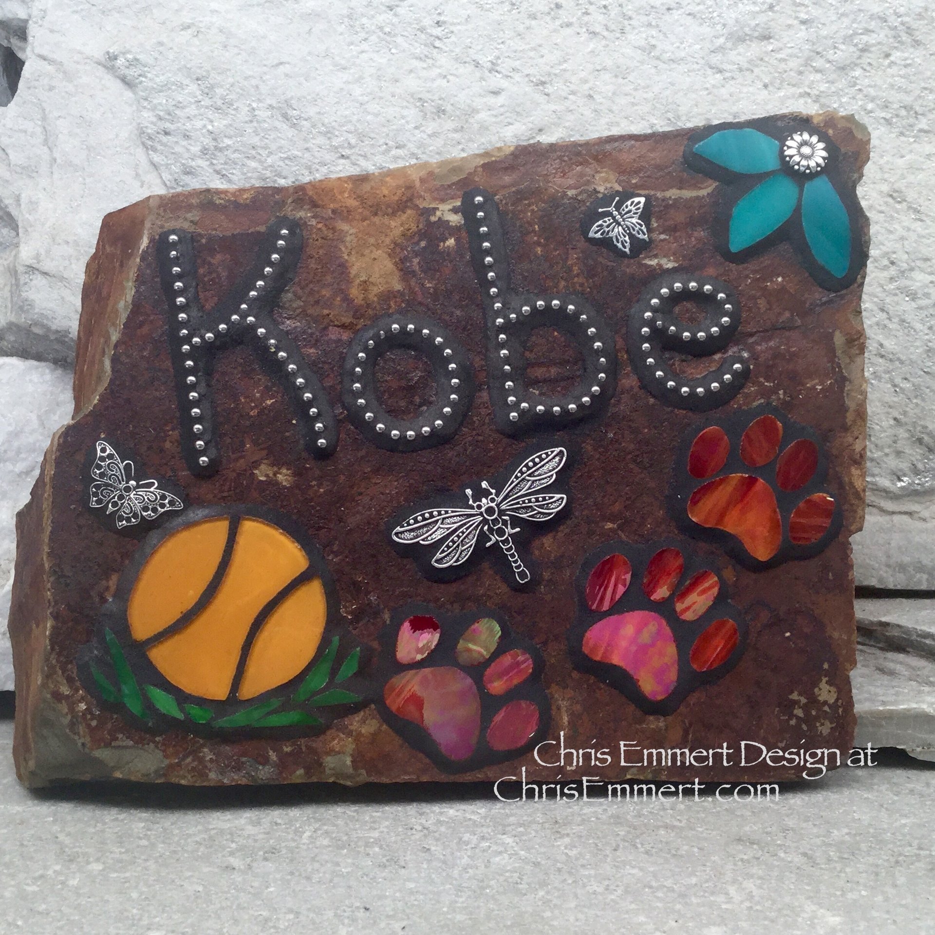 Reserved for Leslie, Garden Stone, Pet Memorial, Garden Decor'