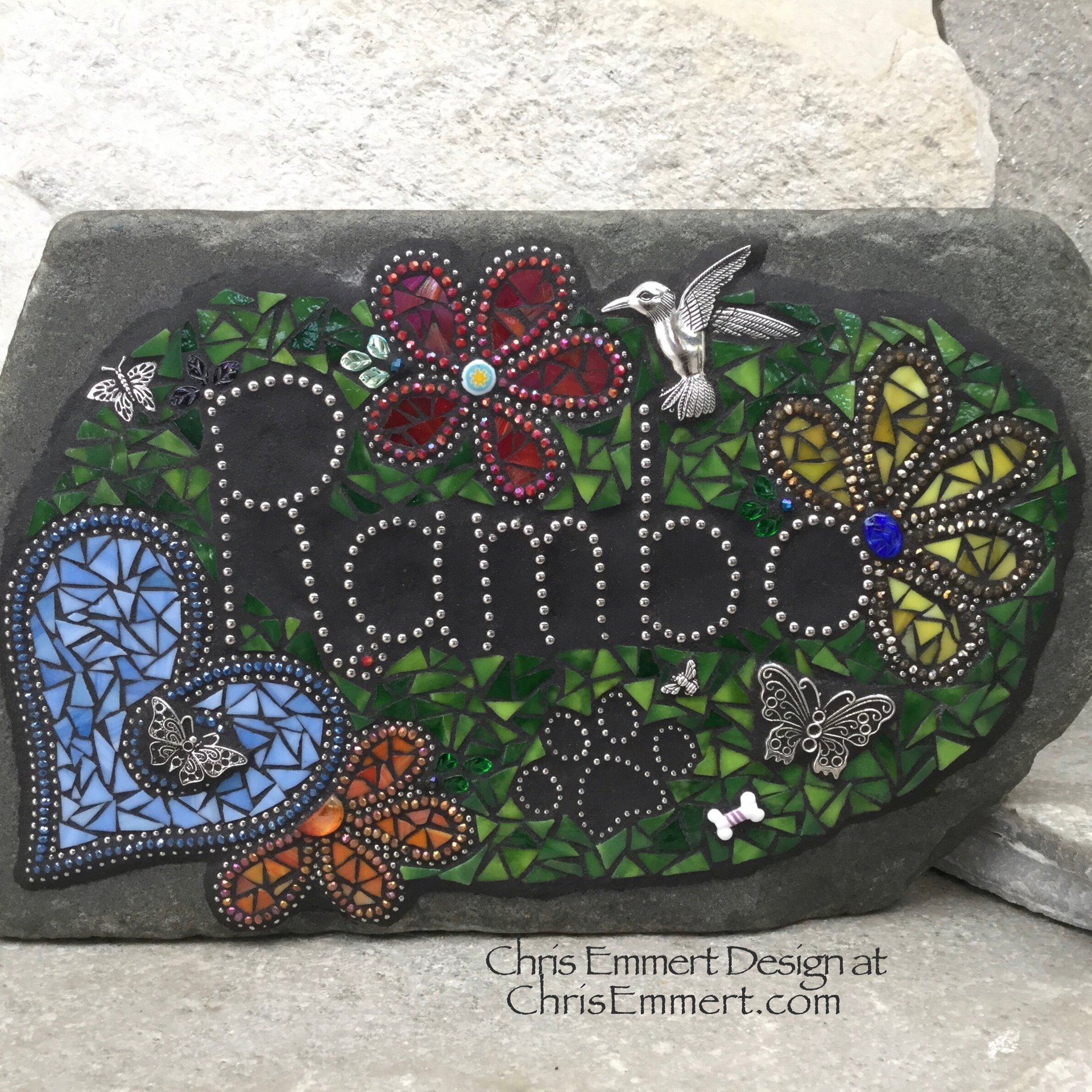 Reserved- Pet Memorial Garden Stones - Mosaic Custom Order