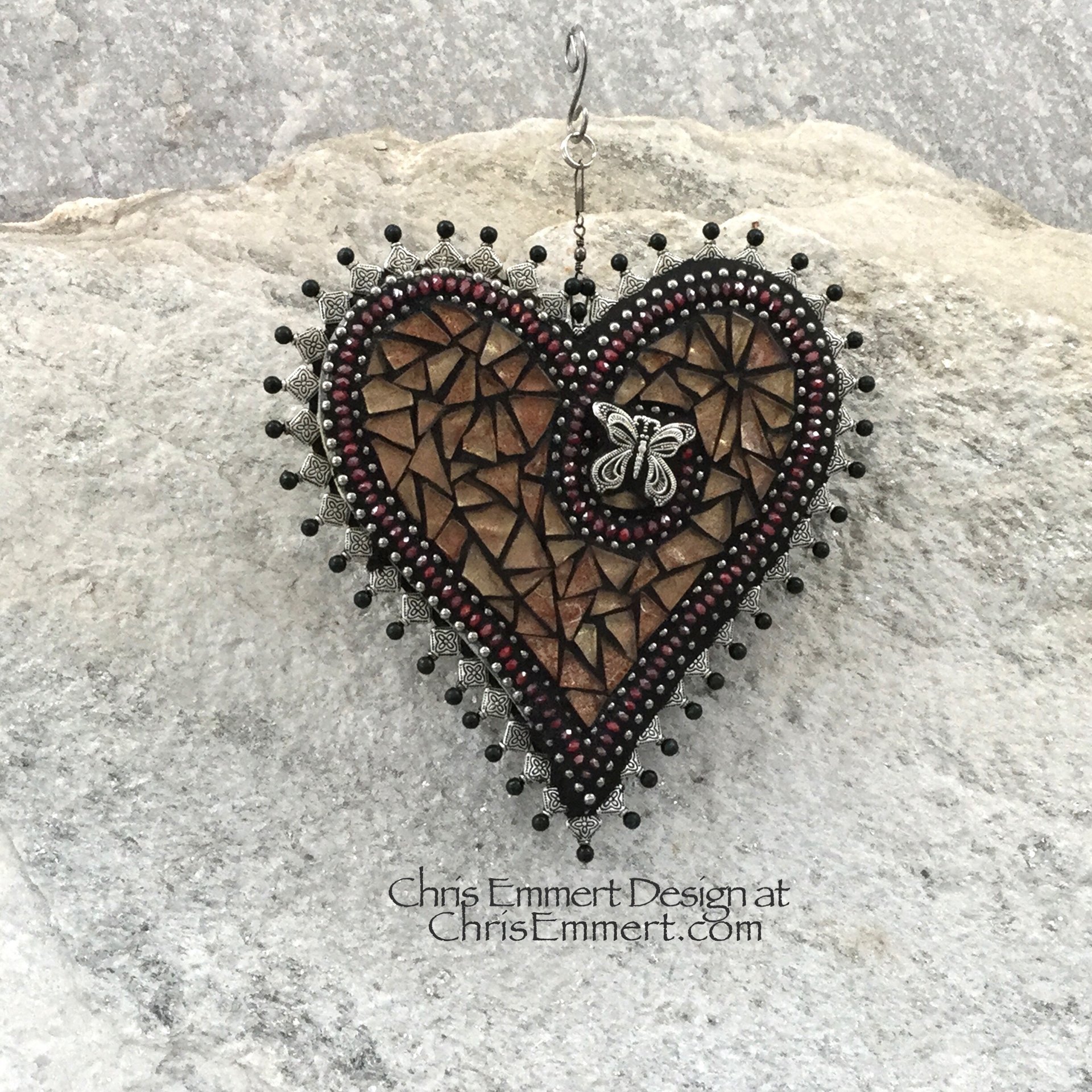 Rose Gold Heart Garden Spinner, Home Decor, Garden Decor, Gardening Gift,