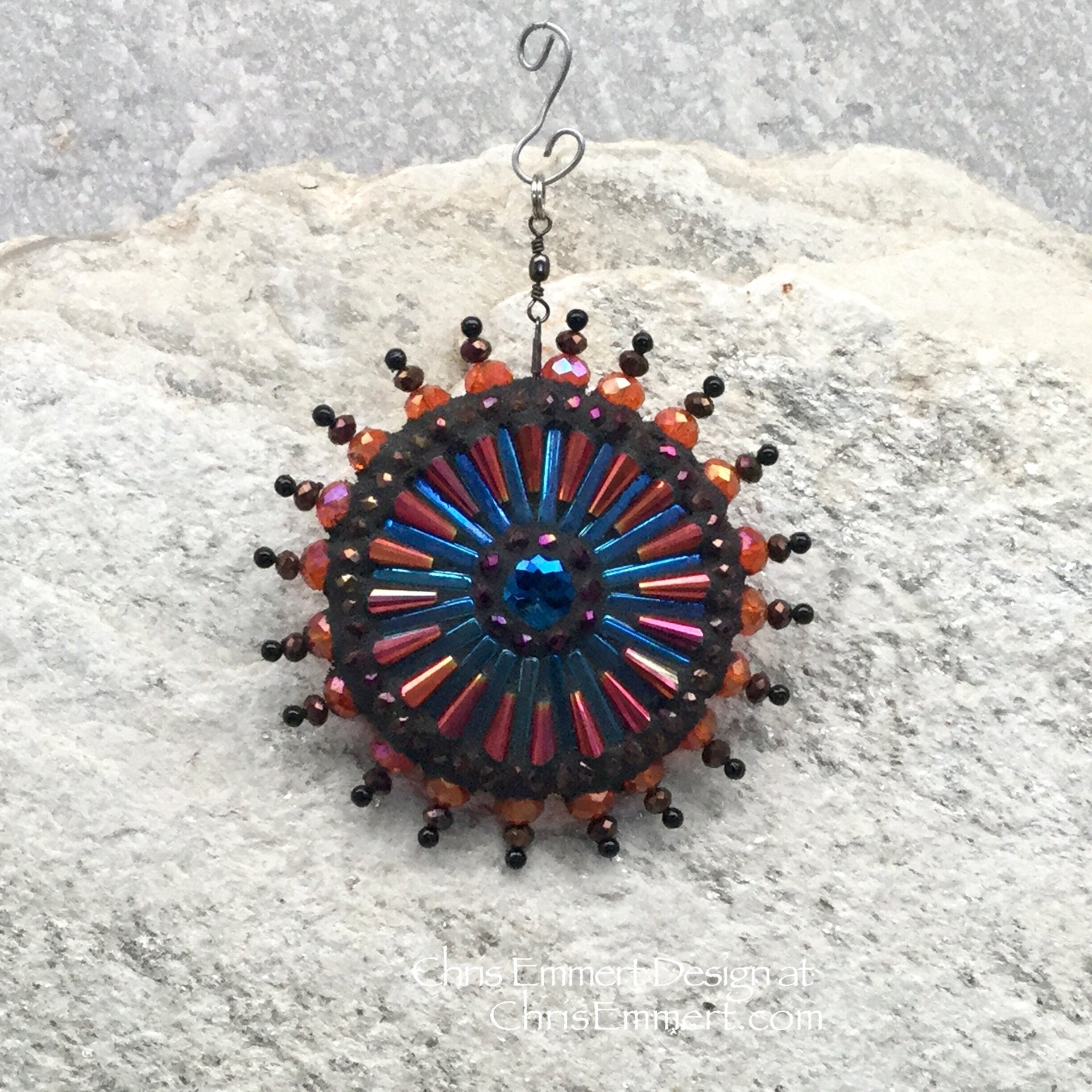 Dark Orange and Purple/Blue Garden Spinner, Home Decor, Garden Decor, Gardening Gift,