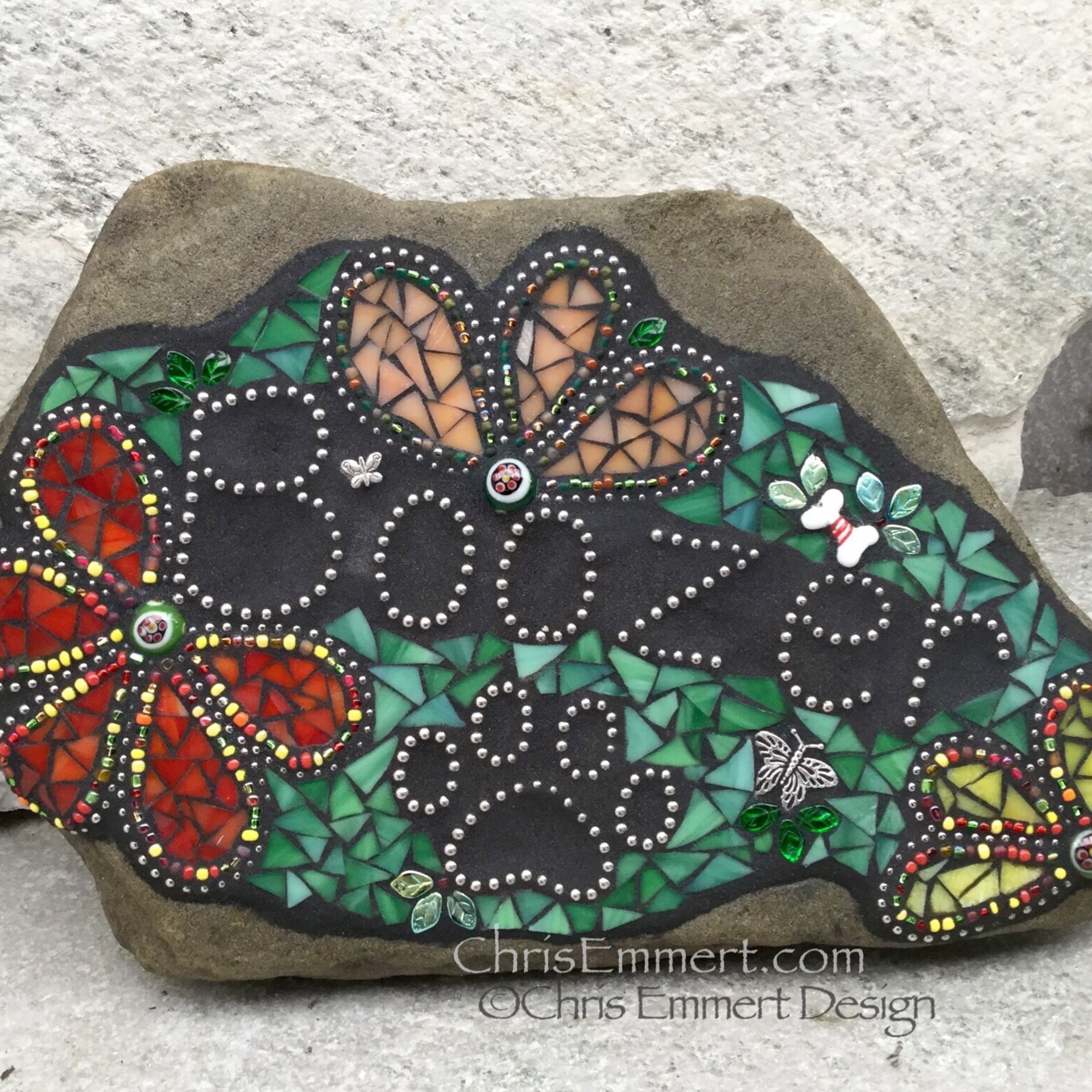 Larger Pet Memorial Garden Stones- Mosaic Custom Order