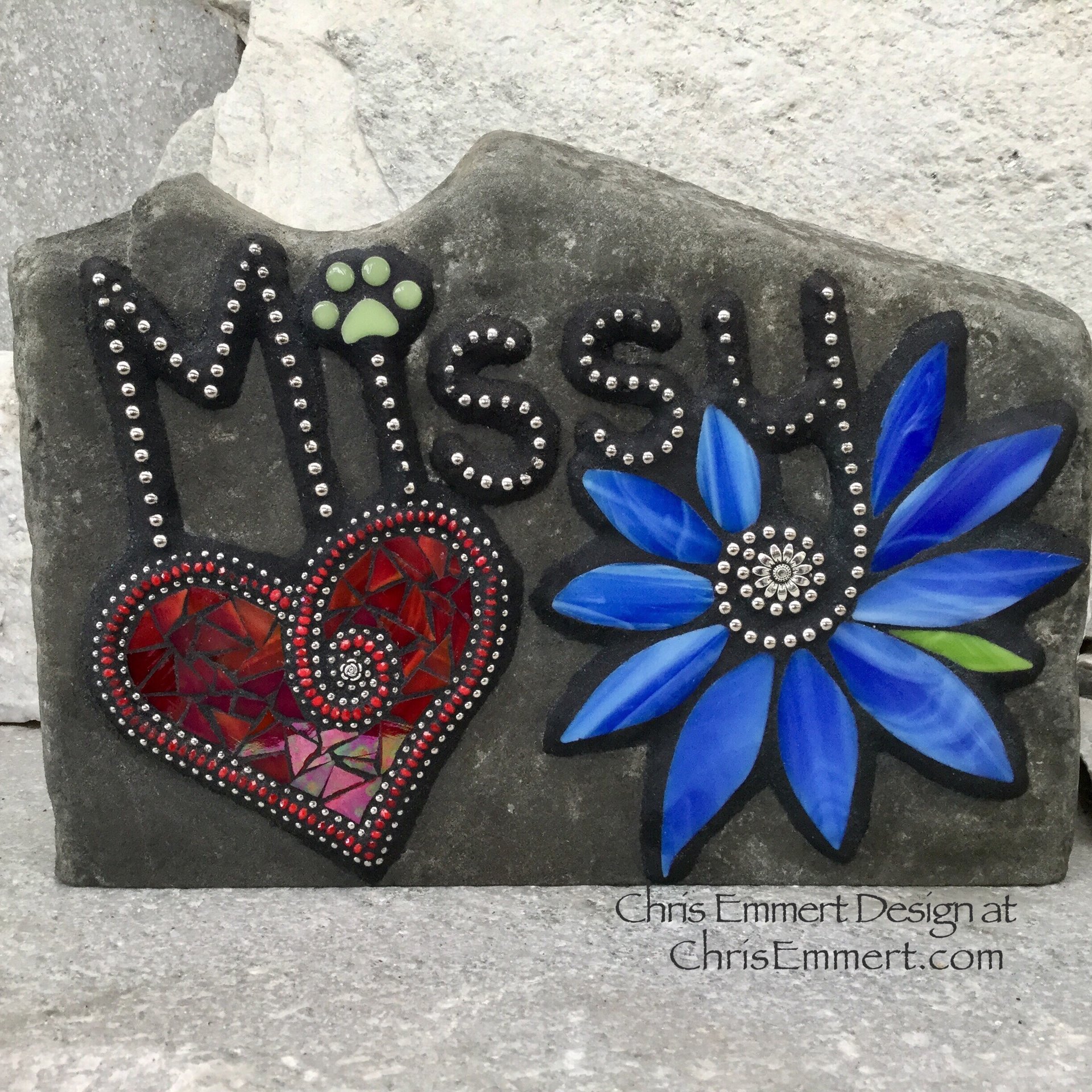 Custom Pet Memorial Shrine, Garden Stones - Mosaic Custom Order