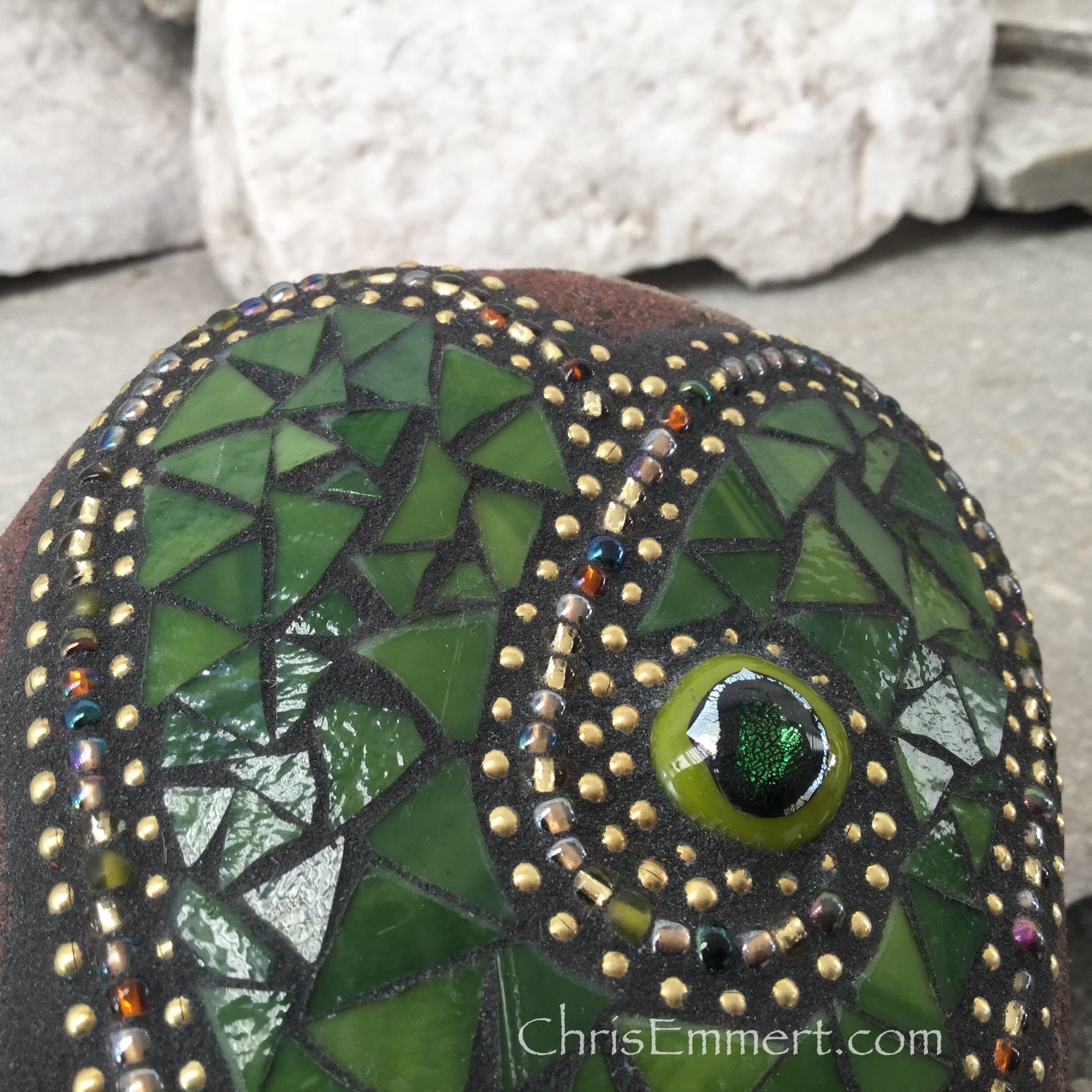 Green Heart, Garden Stone, Mosaic, Garden Decor