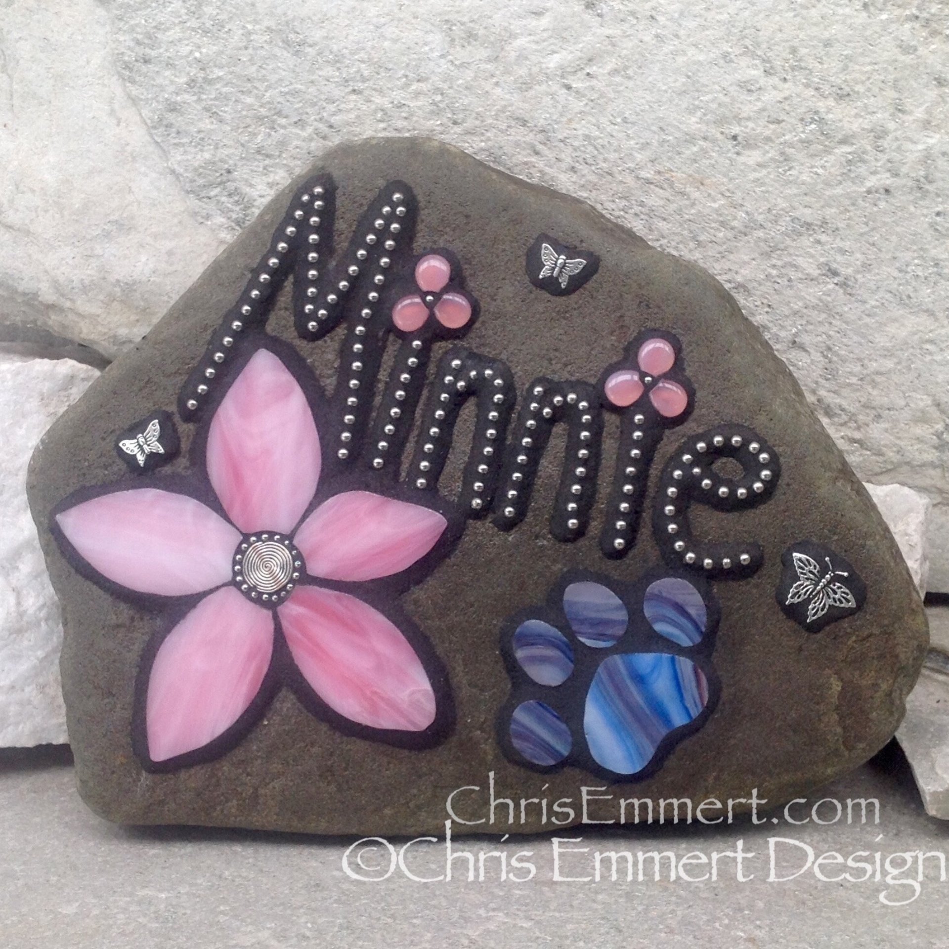 Larger Pet Memorial Garden Stones- Mosaic Custom Order