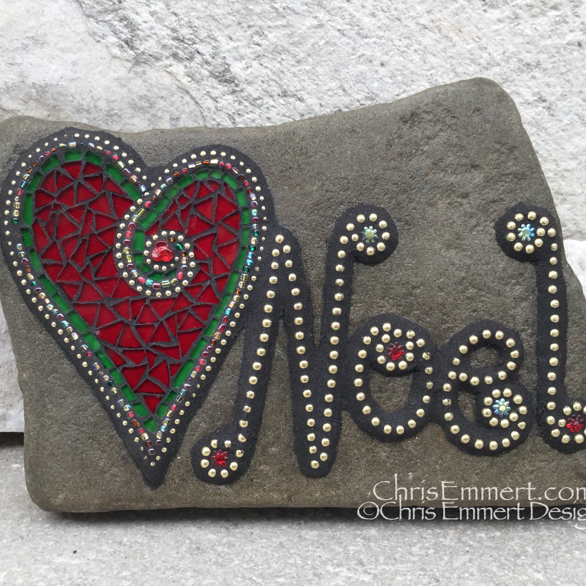 Smaller Pet Memorial Garden Stones - Mosaic Custom Order