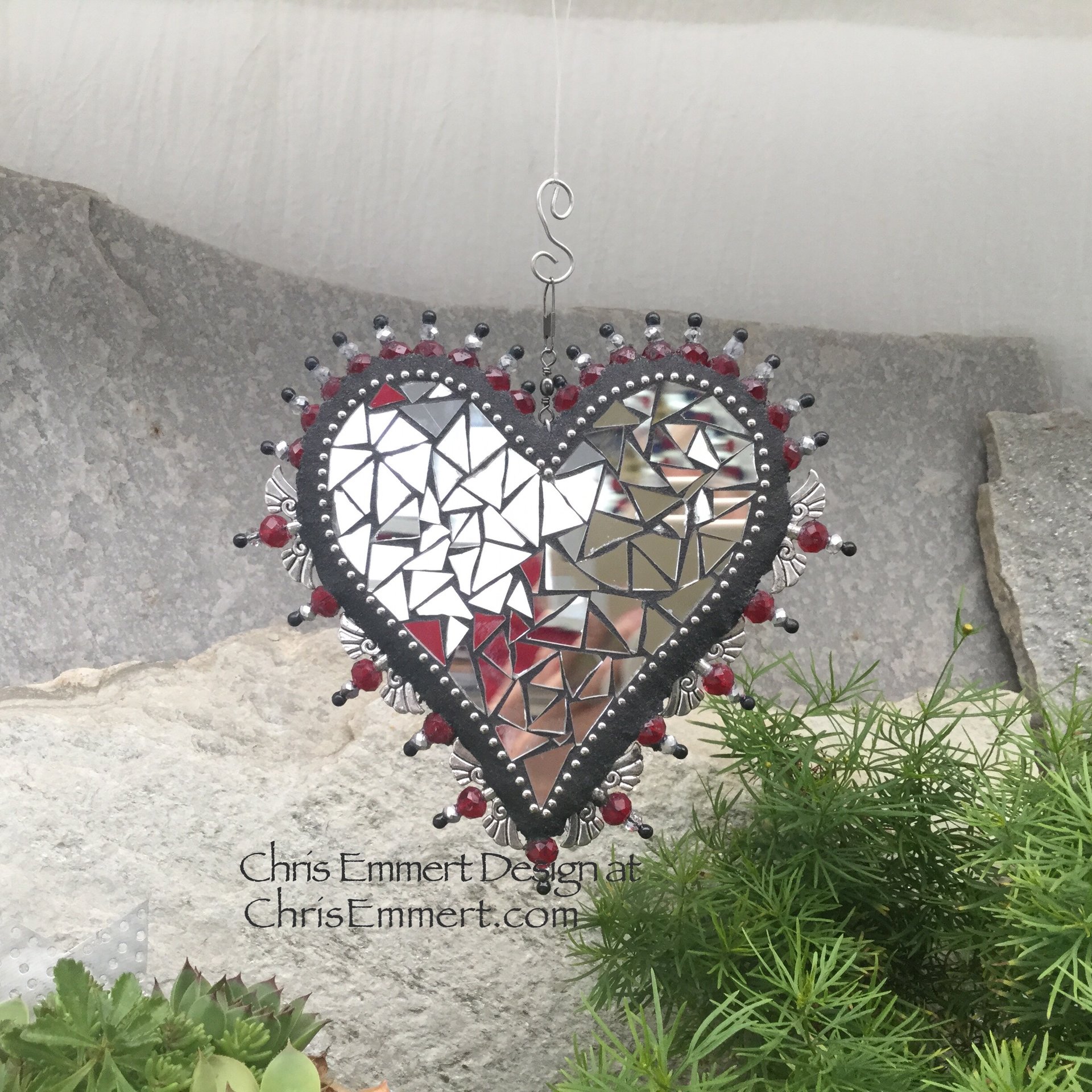 Angel Wing Heart Garden Spinner, Home Decor, Garden Decor, Gardening Gift,