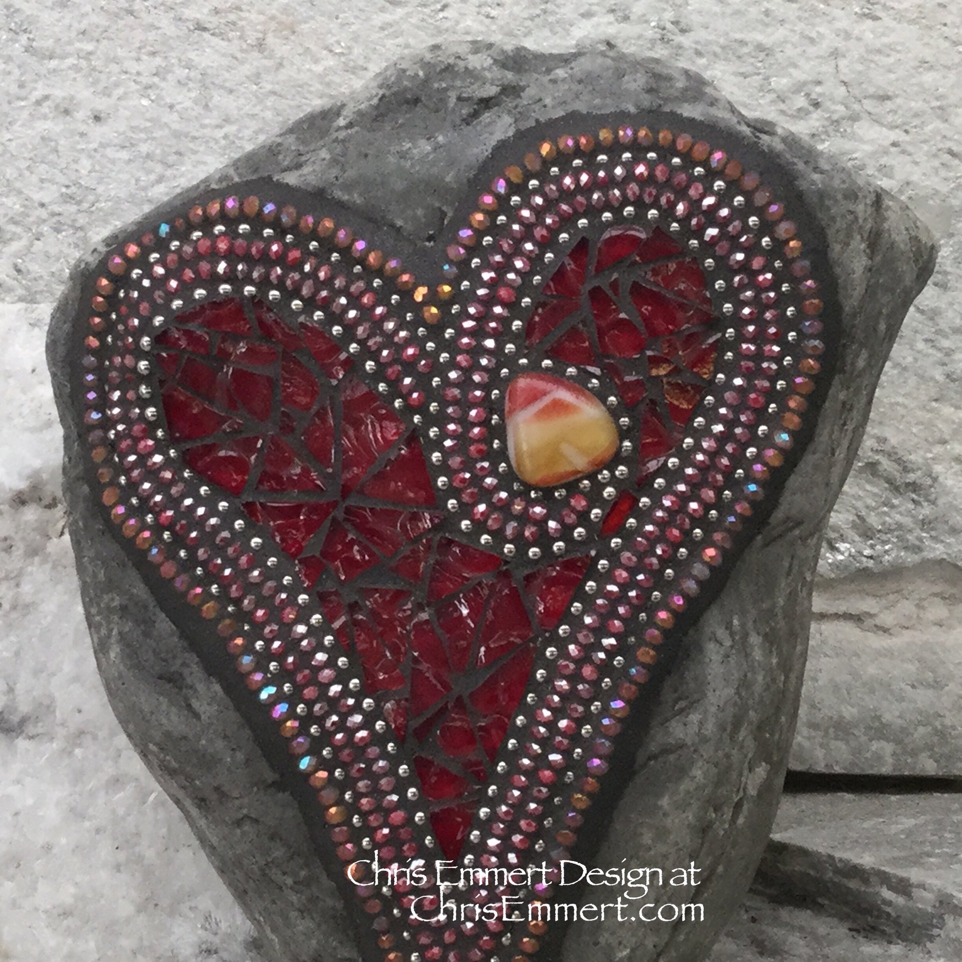 Red Valentine Heart, Garden Stone