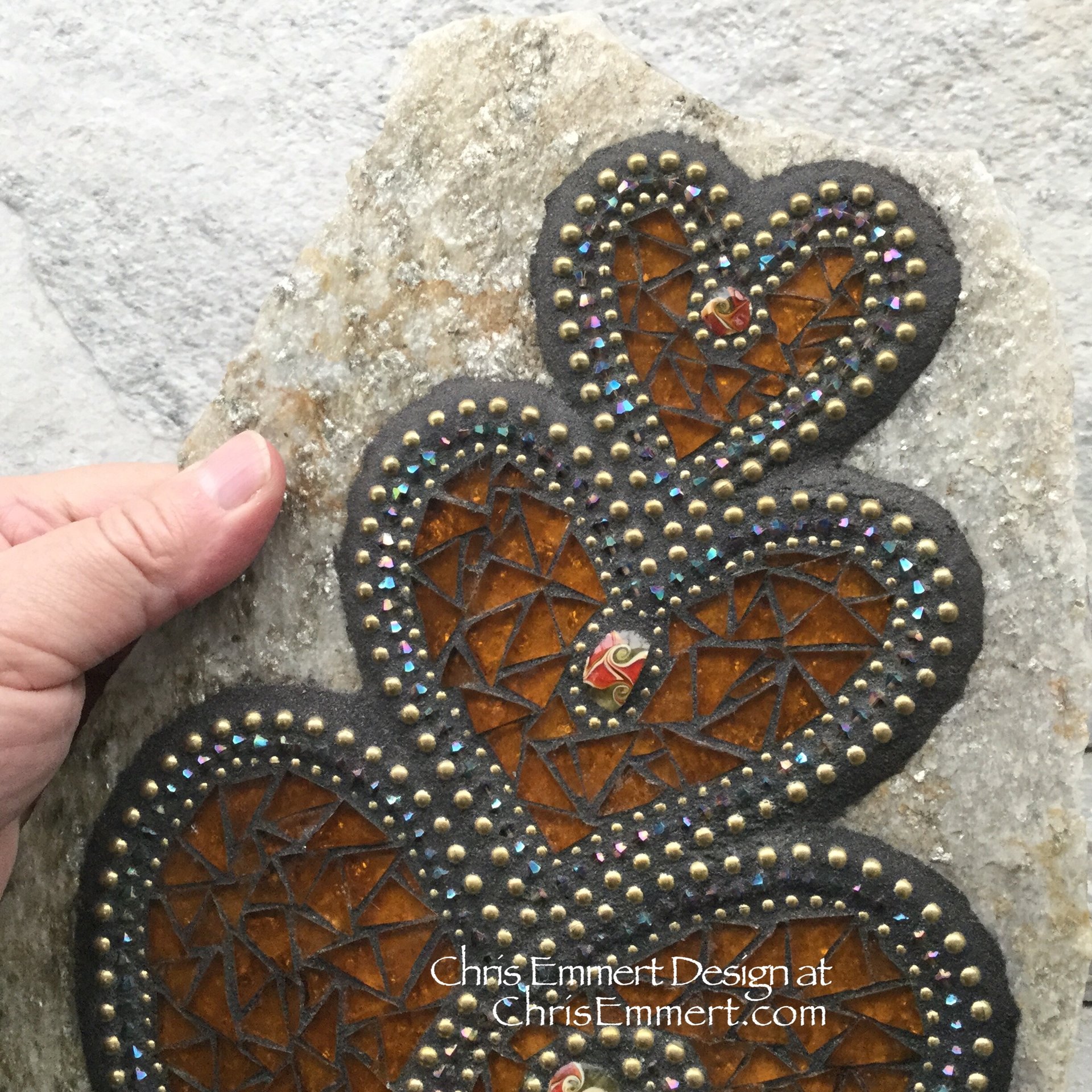 Amber Wall Hanging Heart, Heart-Mosaic / Porch Decor, Wall Decor