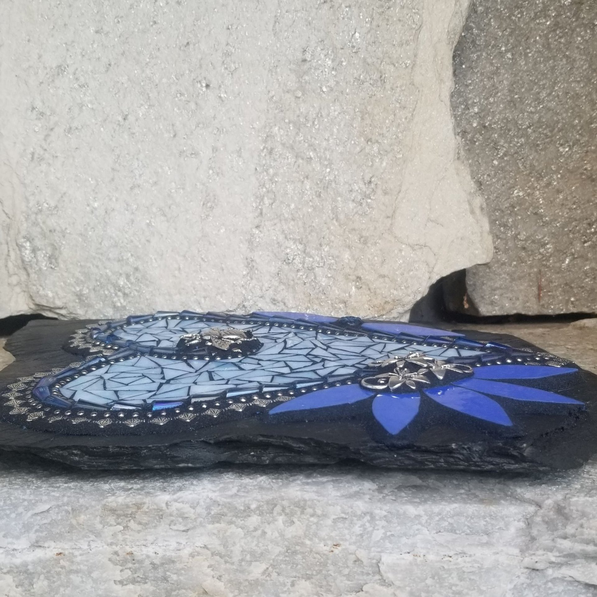 Iridescent Blue Wall Hanging Heart Porch Decor, Wall Decor