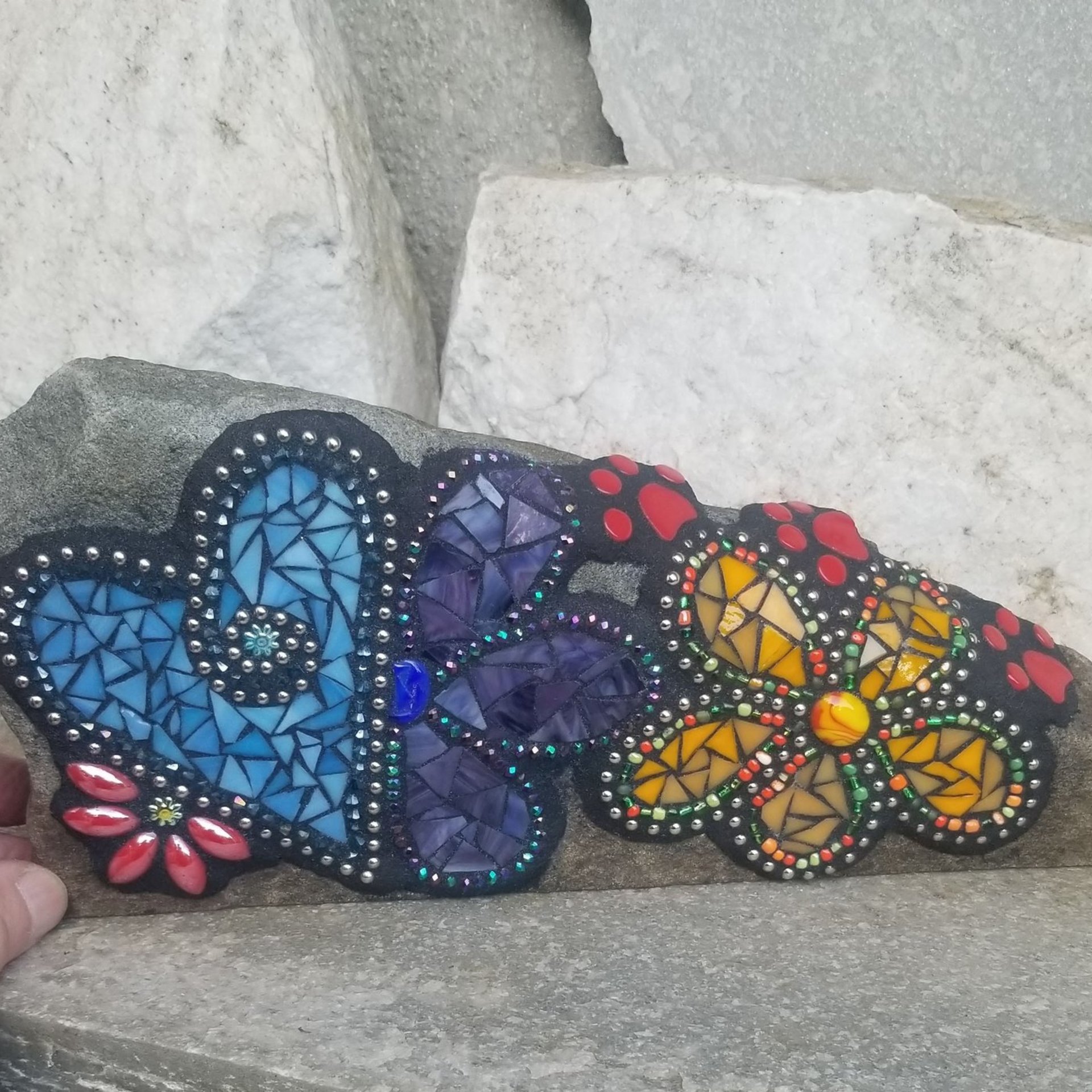 Pet Memorial Mosaic Garden Stone