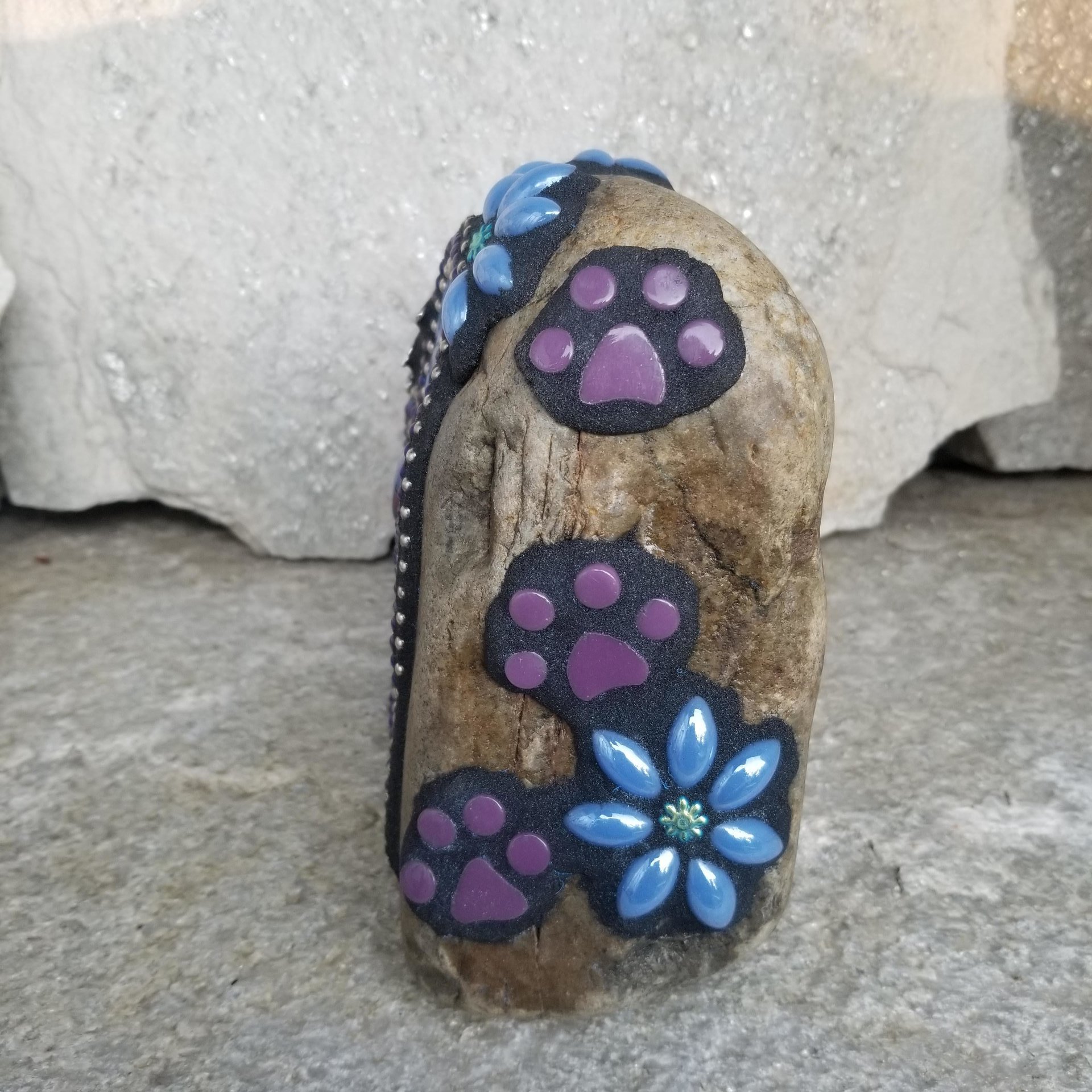 Blue Mosaic Heart Pet Memorial