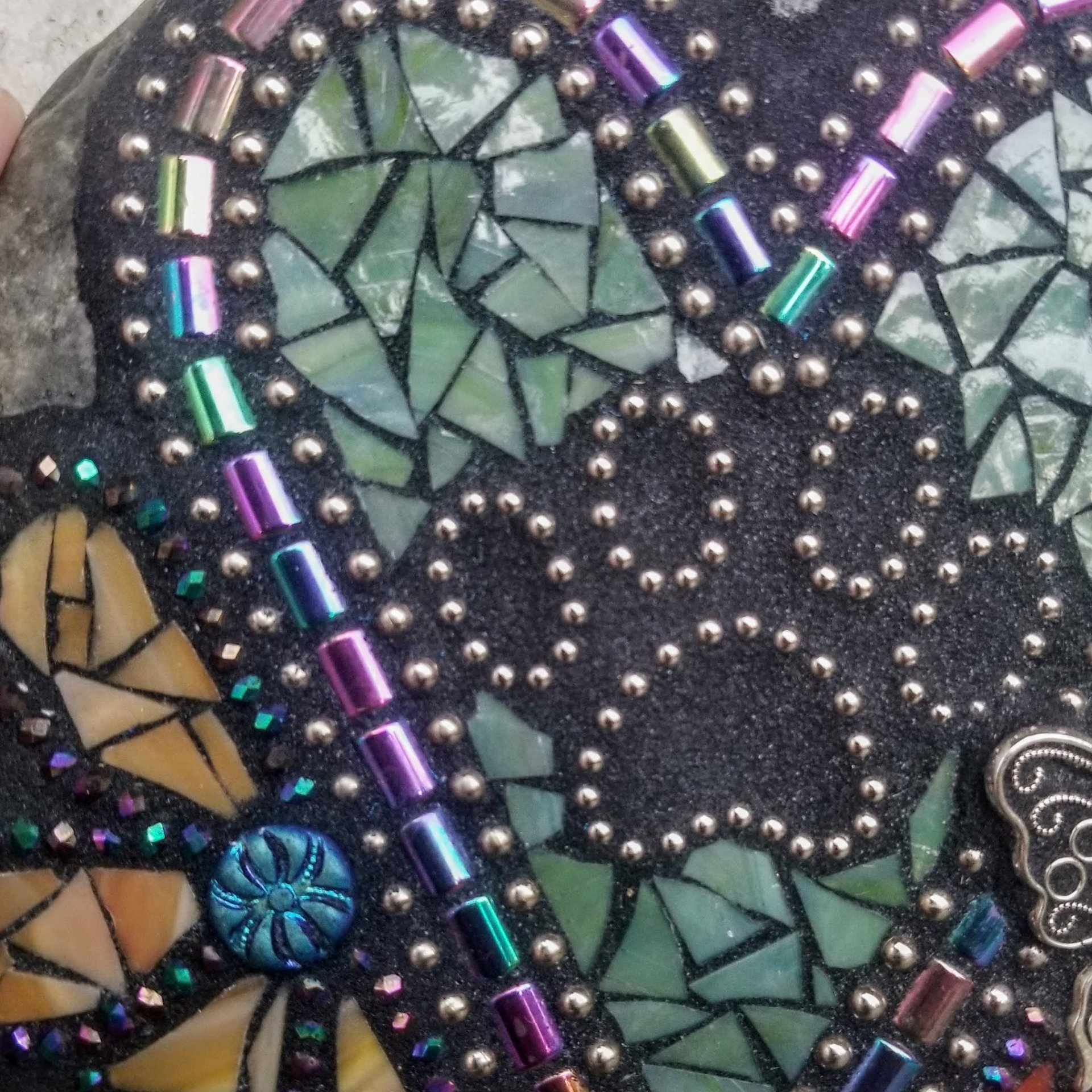 Heart Pet Memorial Mosaic Garden Stone