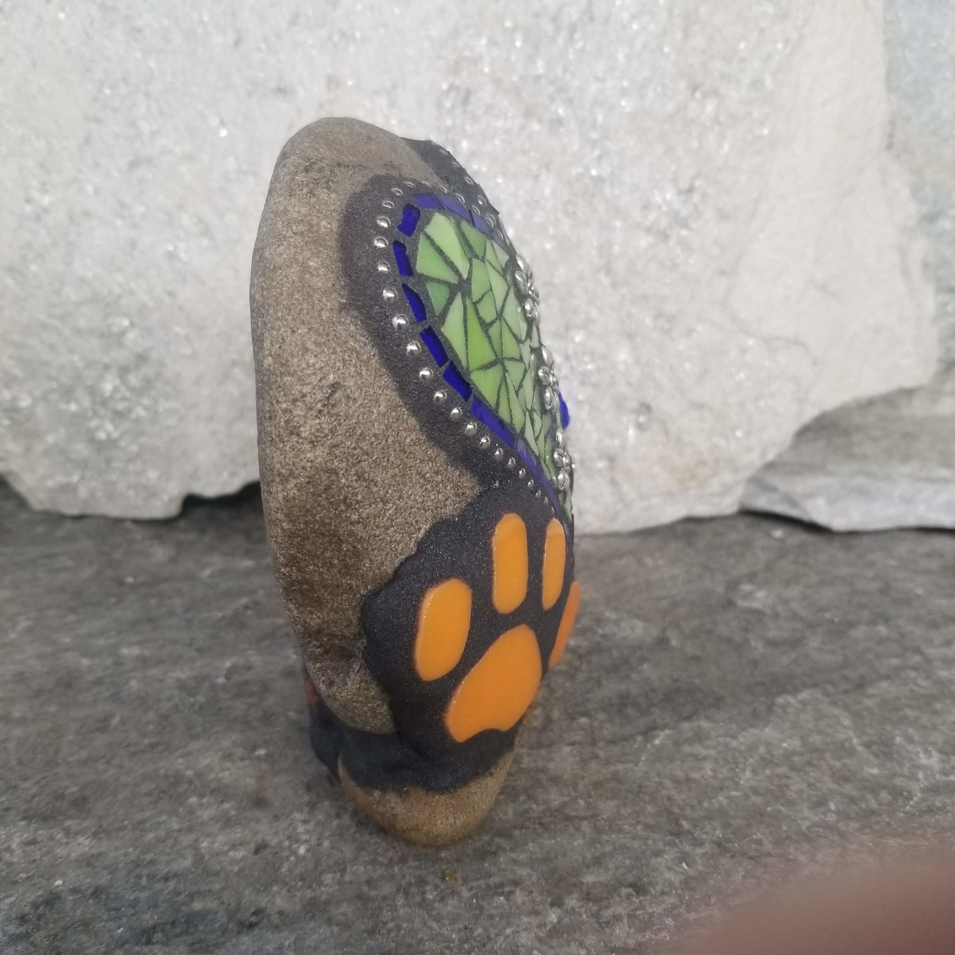 Light Lime Green Mosaic Heart Pet Memorial