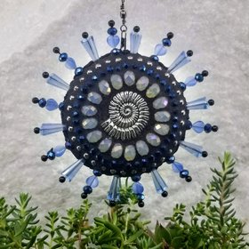 Spiral Shell Mosaic Garden Wind Spinner, Home and Garden Decor, Gardening Gift, Suncatcher