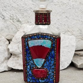 Mosaic Liquor Bottle “Cutty” Up-cycled Decanter