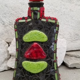 Mosaic Liquor Bottle "In Balance” Up-cycled Decanter