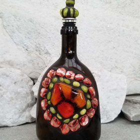 Mosaic Liquor Bottle “Little Brown” Up-cycled Decanter