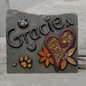 Custom Pet Memorial Shrine, Garden Stones - Mosaic Custom Order