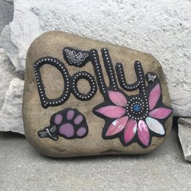 Reserved Smaller Pet Memorial Garden Stones - Mosaic Custom Order