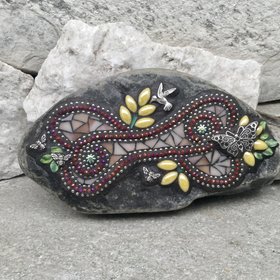 Dog Bone, Pet Mosaic Garden Stone, Dog Pet Memorial