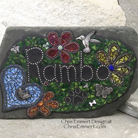 Reserved- Pet Memorial Garden Stones - Mosaic Custom Order